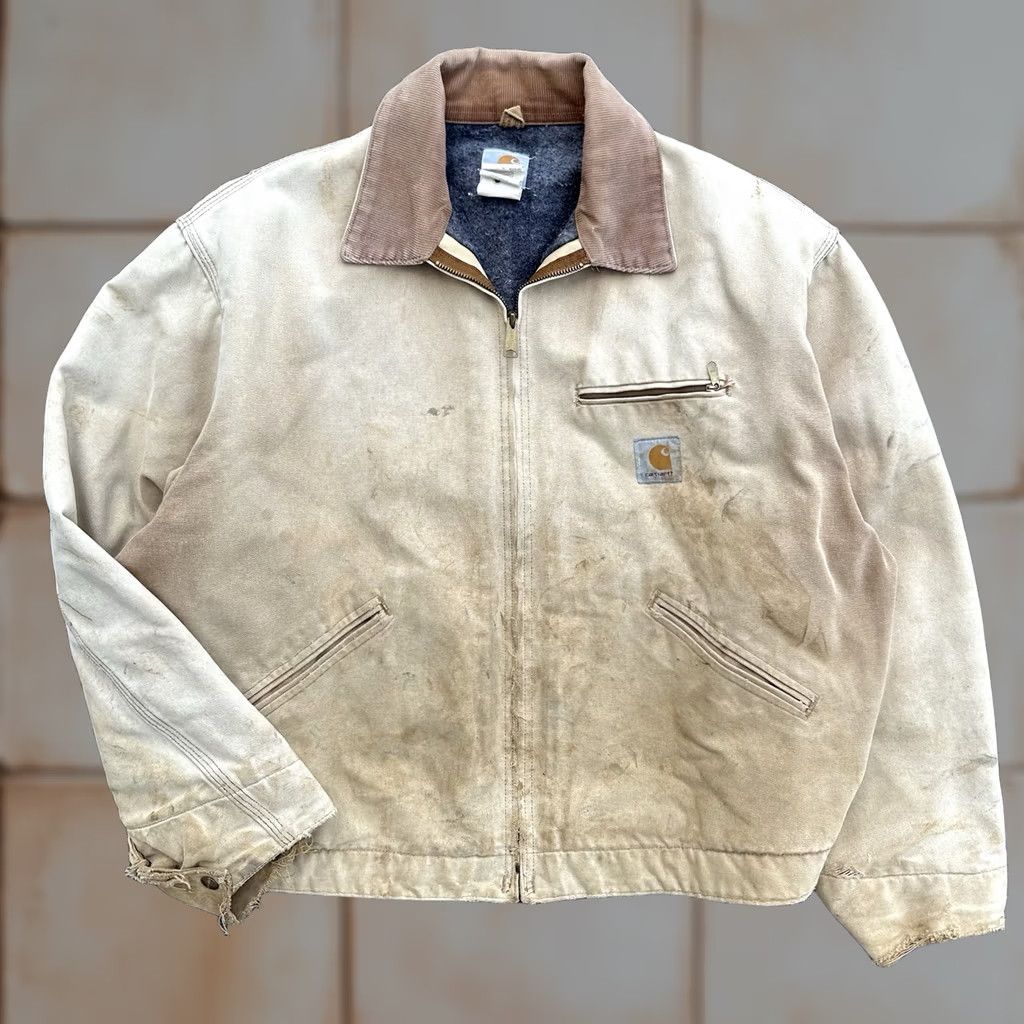 Carhartt VINTAGE Carhartt J01 Detroit Jacket BRN Canvas Zip Lined XL USA Mens Size US XL / EU 56 / 4 - 1 Thumbnail