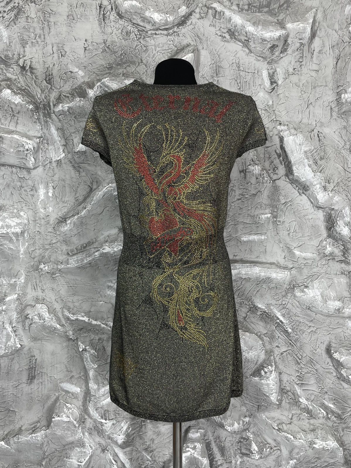 Ed Hardy 2000s Ed Hardy Christian Audigier Y2K Rhinestones Dress Size M / US 6-8 / IT 42-44 - 2 Thumbnail