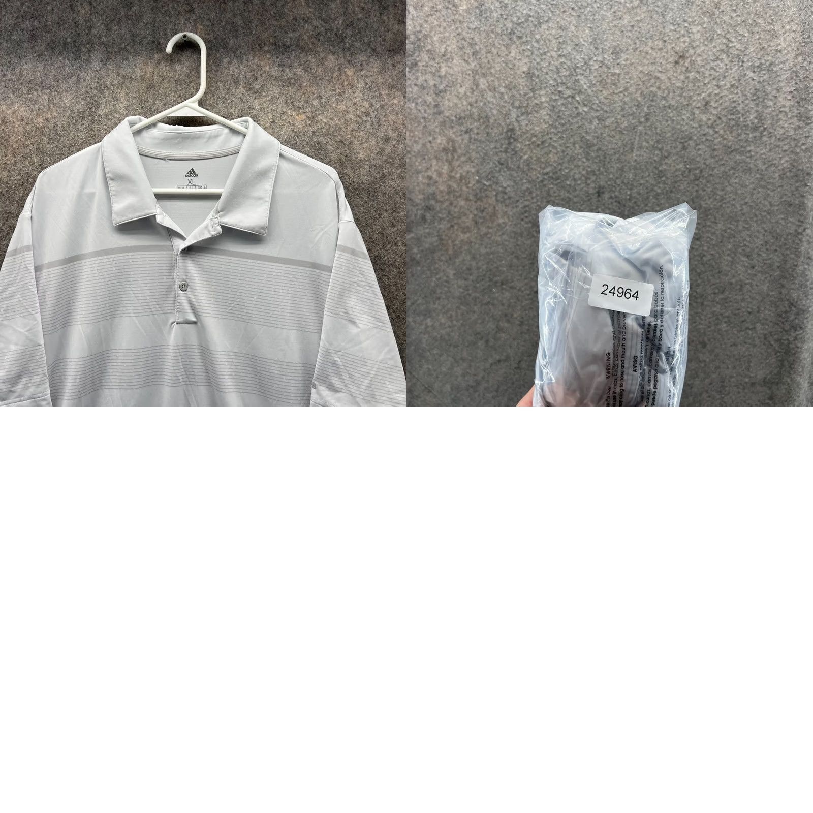 Adidas Adidas Polo Shirt Men XL Grey White Athletic Polyester Ultimate 365 Polo shirts, Regular, Short Sleeve, Button, Logo, Casual Mens Size US XL / EU 56 / 4 - 9 Thumbnail