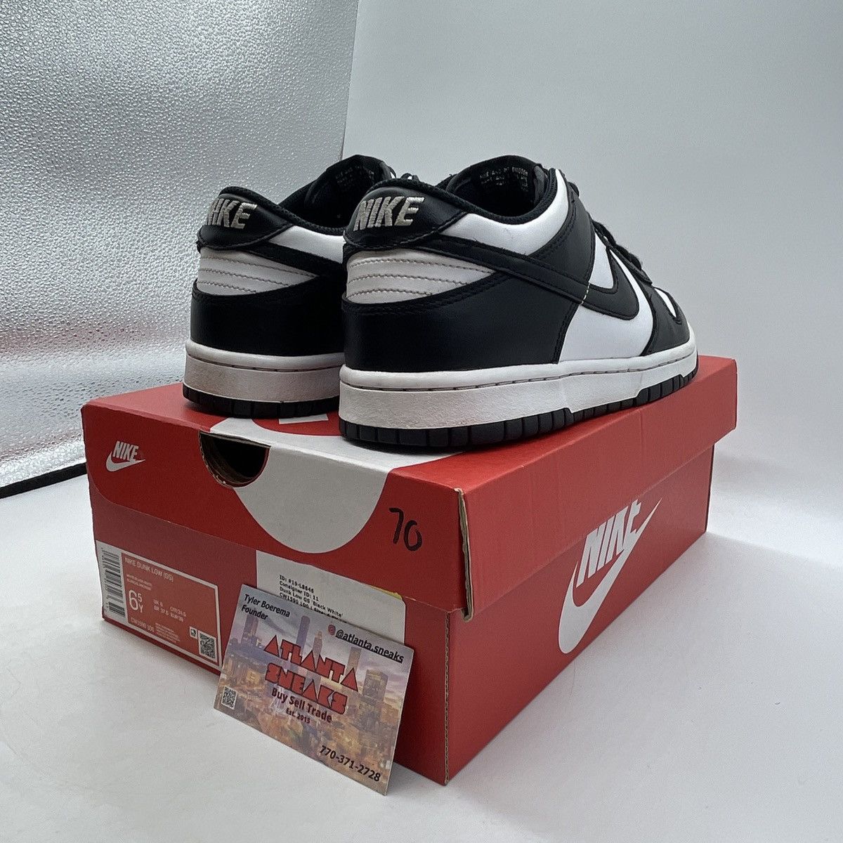 Nike Dunk low black white Size US 6.5 / EU 39-40 - 5 Thumbnail