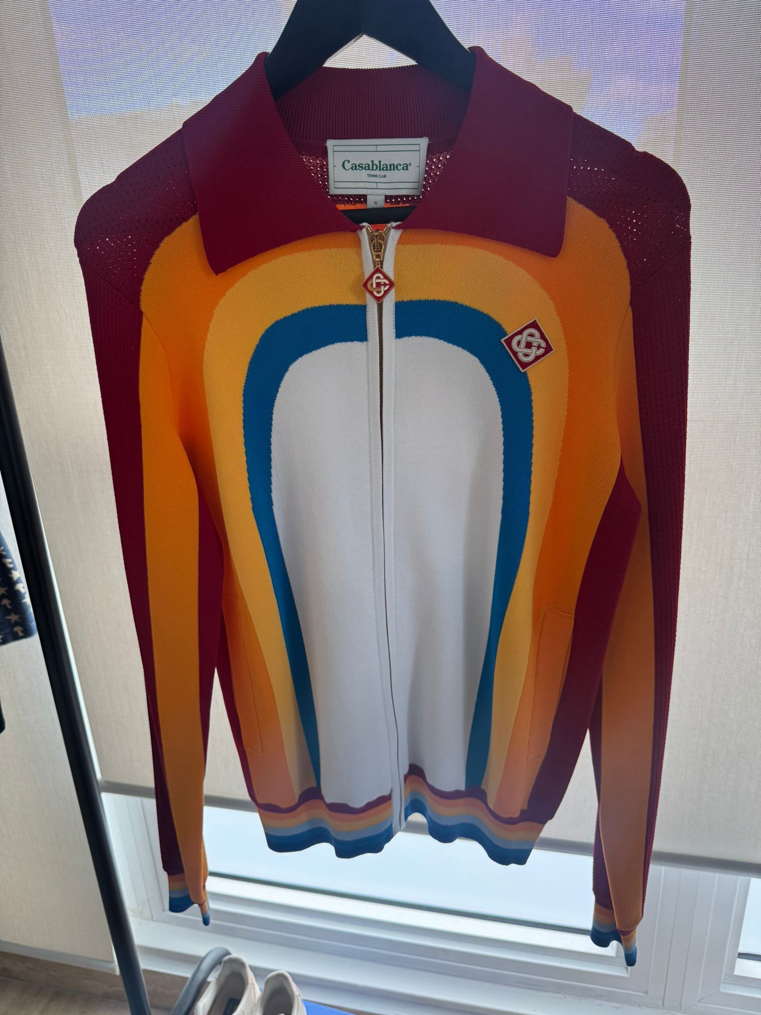 Casablanca Casablanca Tennis Club Gradient Sunset Knit Zip-Up Sweater Size US S / EU 44-46 / 1 - 1 Thumbnail
