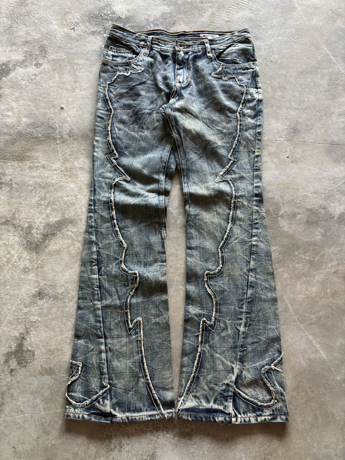 Tornado Mart SEMANTIC DESIGN washed faded distressed super sick design Size US 31 - 1 Thumbnail