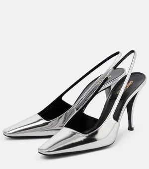 Saint Laurent Paris o1tp1o0125 Blade Sling Back Pumps in Silver Size US 6 / IT 36 - 2 Thumbnail