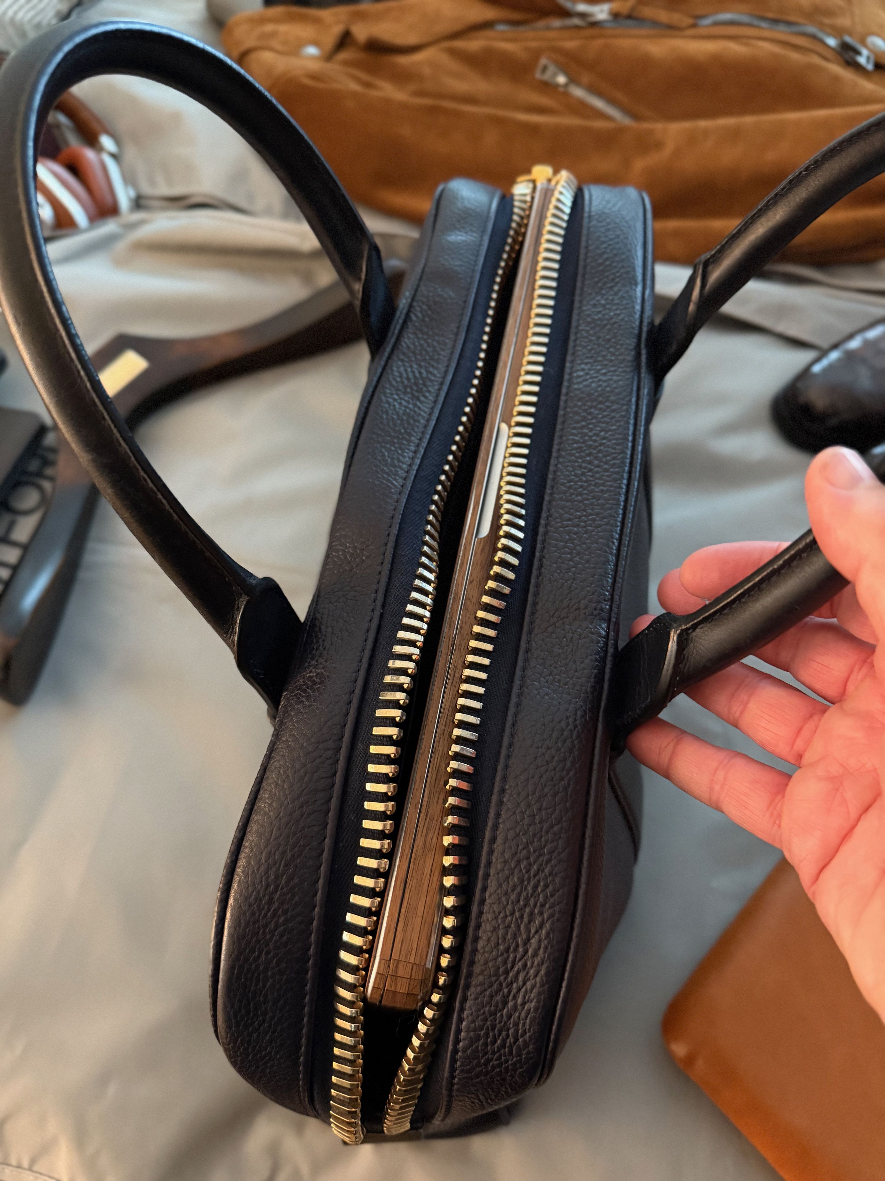 Coveted $4,350 w/tax Signature Buckley Leather Briefcase
