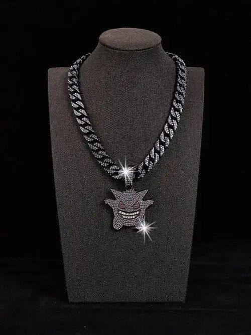 Jewelry Shiny Purple Ice Cuban Chain Necklace (Length 19.69in) Size ONE SIZE - 1 Thumbnail