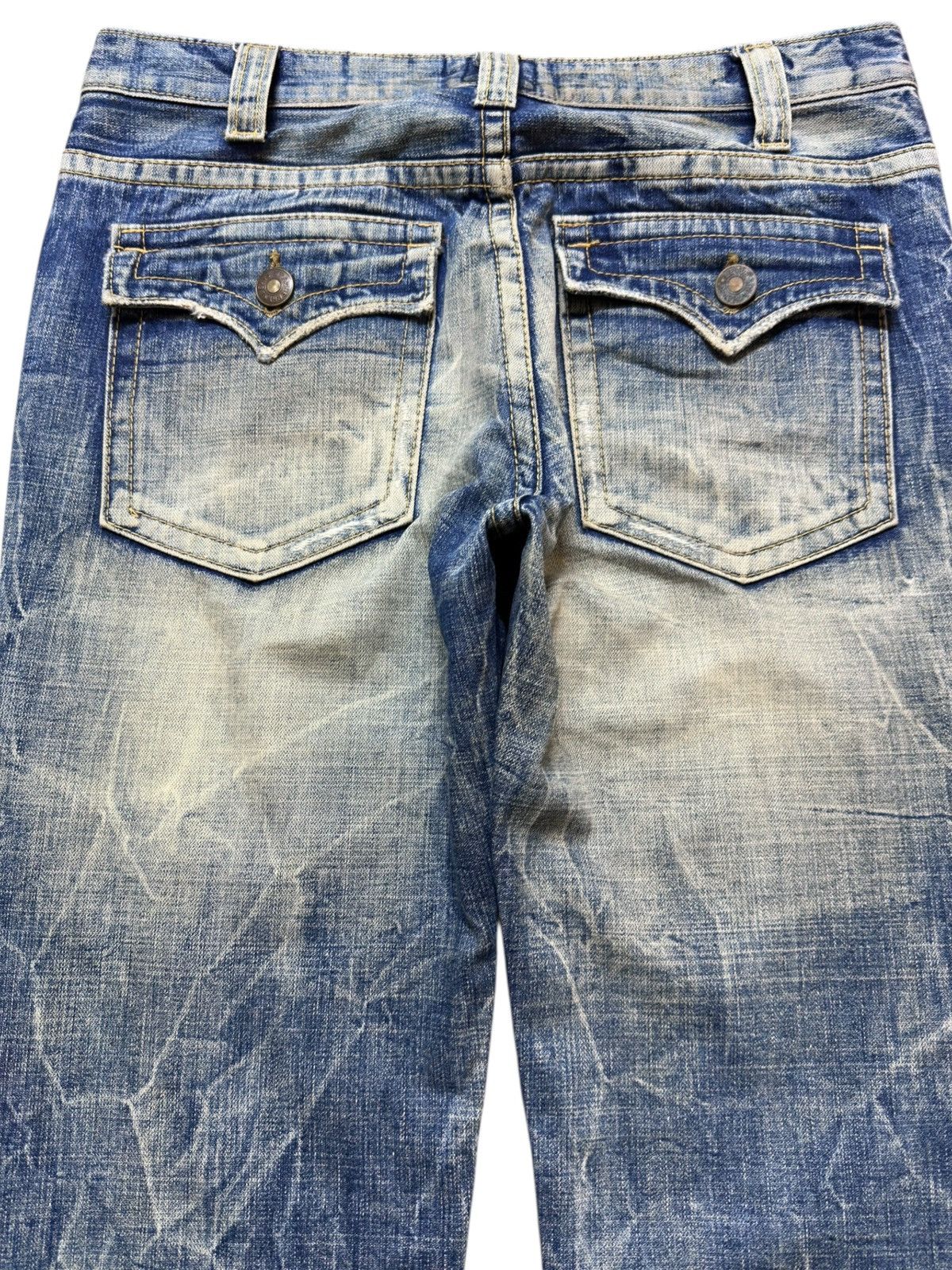 Ed Hardy Vintage Strawberry Leaves Flare Mudwash Grunge Denim Size US 32 / EU 48 - 6 Thumbnail