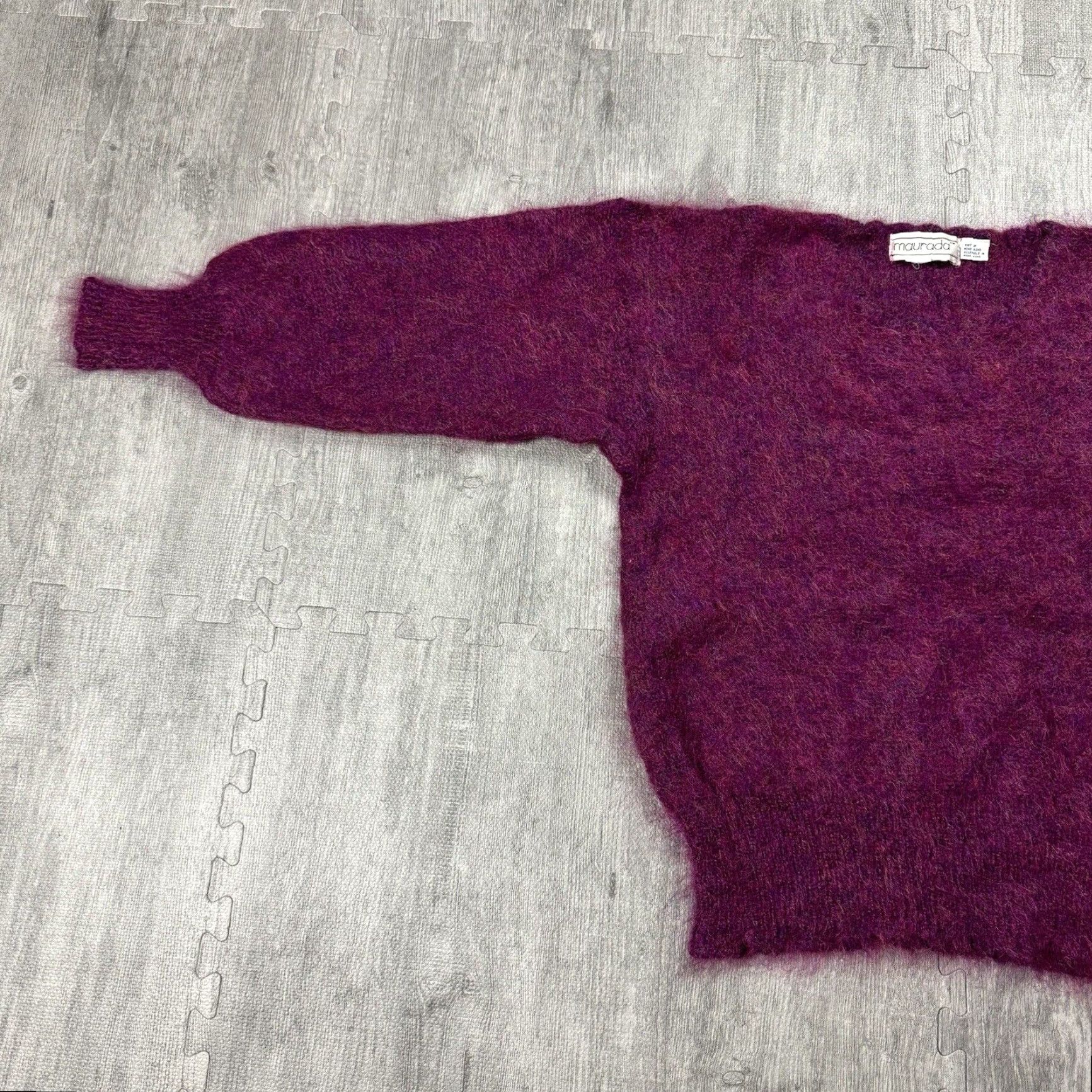 Vintage VINTAGE MAURADA MOHAIR PULLOVER SWEATER M MAGENTA SHAGGY 90S WOMENS Size M / US 6-8 / IT 42-44 - 4 Thumbnail