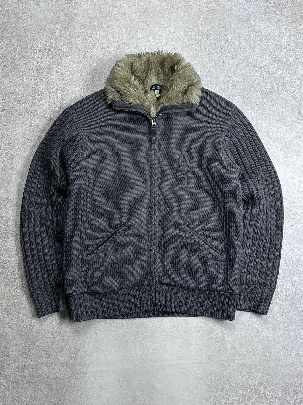 Armani Vintage Armani Knit Fur Hood Avantgarde Y2K Knit Sweater XS Size US XS / EU 42 / 0 - 1 Thumbnail