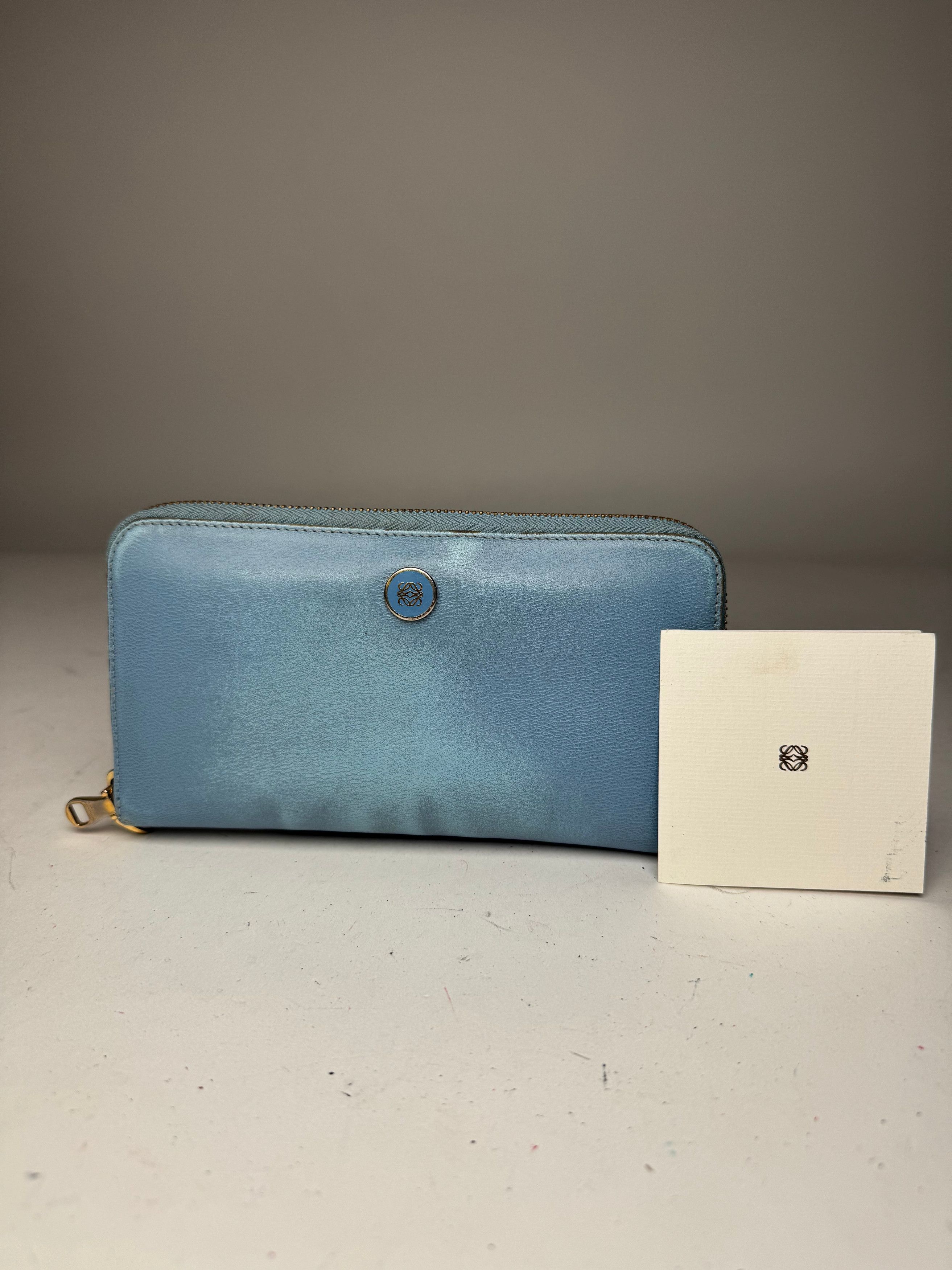 Loewe Vintage Madrid Leather Wallet Blue Size ONE SIZE - 1 Thumbnail