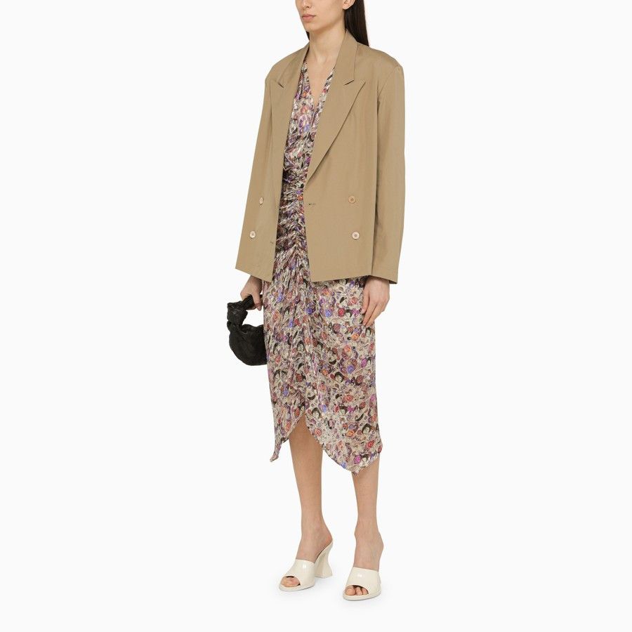 Dries Van Noten o1d2blof0824 Double-breasted Cotton Jacket in Beige Size M / US 6-8 / IT 42-44 - 2 Thumbnail