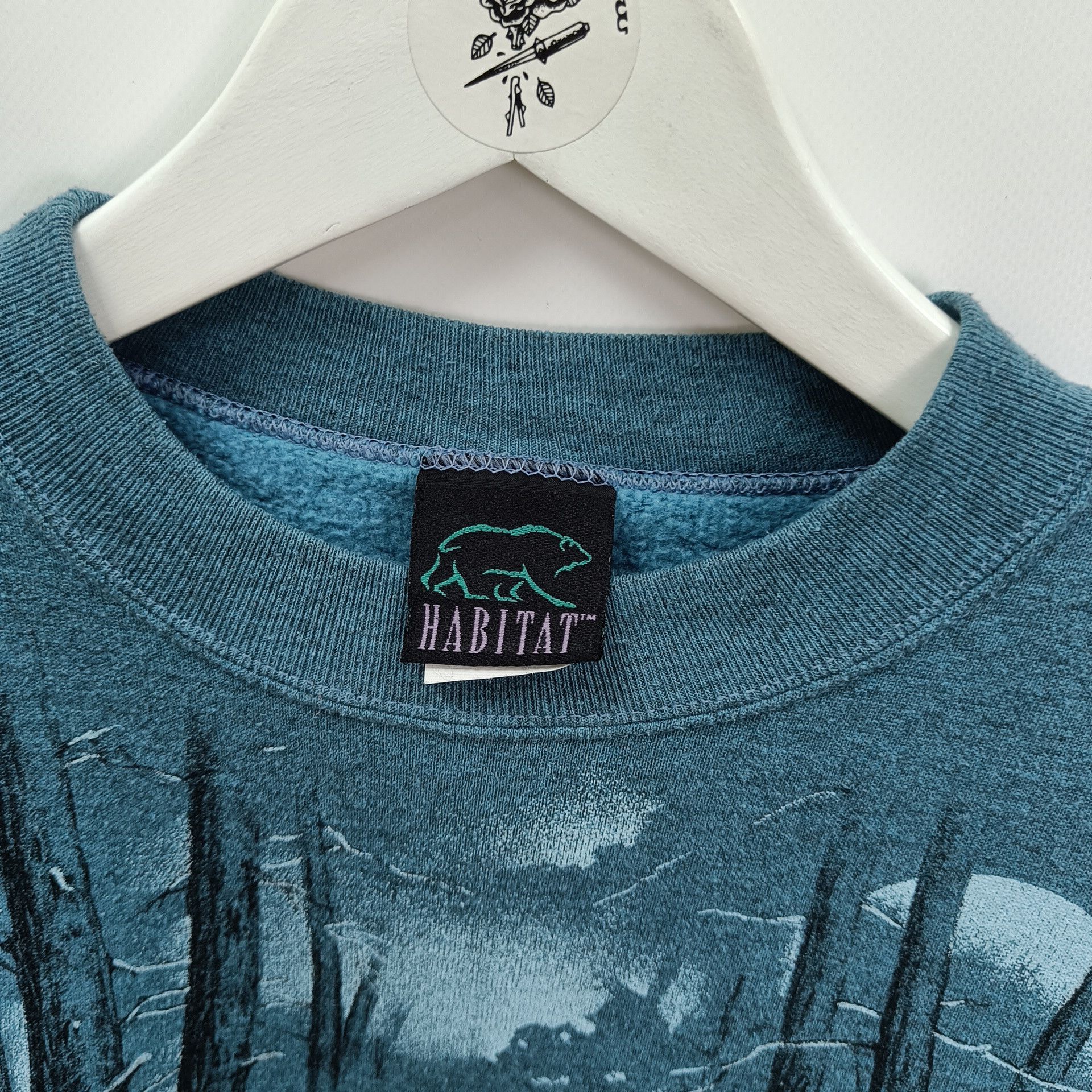 Habitat 🔥90s🔥Vintage Wolf Sweatshirt Full Print Habitat Size US M / EU 48-50 / 2 - 4 Thumbnail