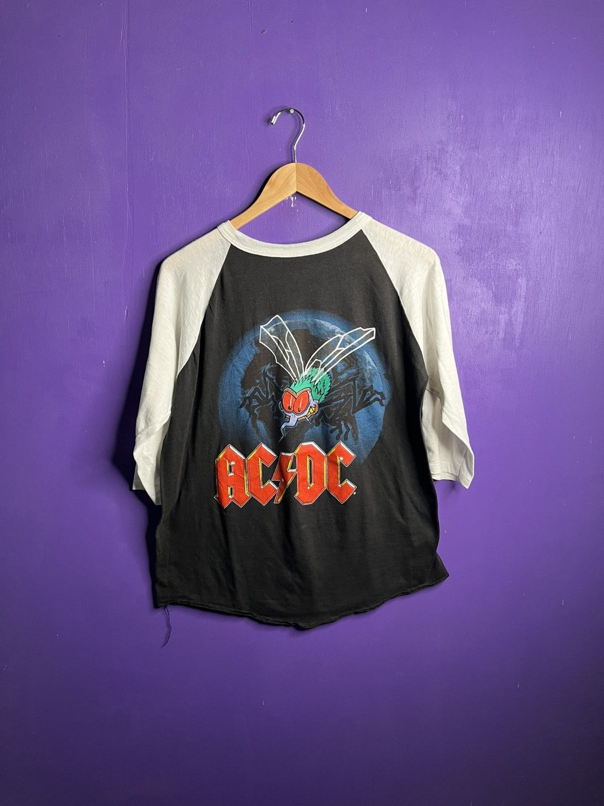 Band Tees × Vintage Vintage 1985 AC/DC fly on the wall tour raglan t-shirt Size US L / EU 52-54 / 3 - 1 Thumbnail