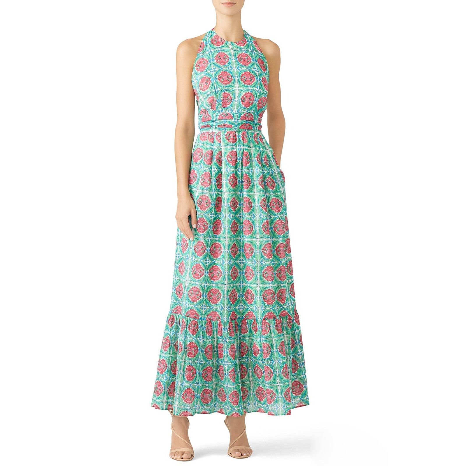 Banjanan Banjanan Capri Greenl Halter Neck Maxi Dress w Ruffle Hem XL Size XL / US 12-14 / IT 48-50 - 4 Thumbnail