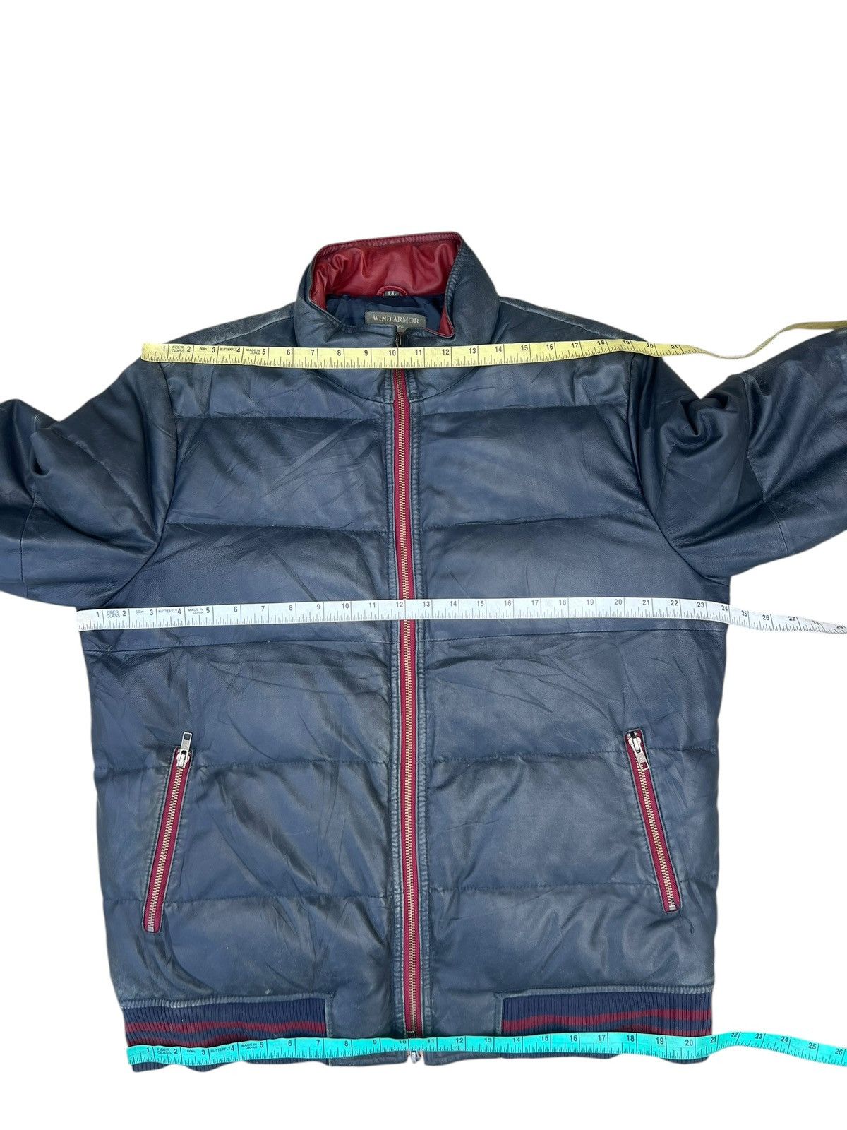 Japanese Brand VTG Nichiwa Wind Armour Patina Sheepskin Leather Down Jacket Size US L / EU 52-54 / 3 - 2 Thumbnail