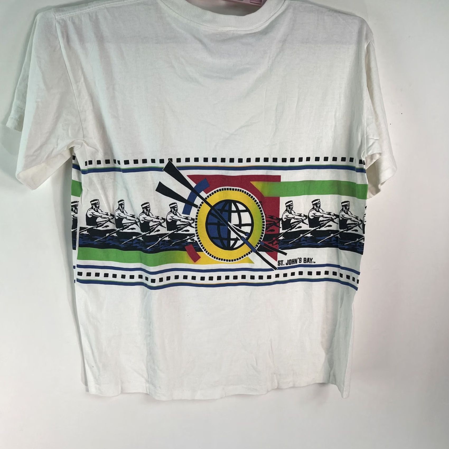 Vintage St. John'S Bay Large Mens White Graphic Shirt Size US L / EU 52-54 / 3 - 4 Thumbnail