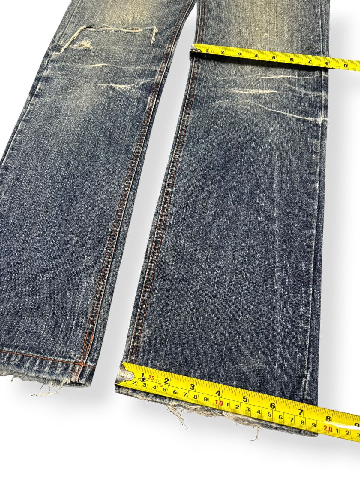 14th Addiction Vintage Lowbox Whiskers Mud Wash Distressed Grunge Jeans Size US 30 / EU 46 - 14 Thumbnail
