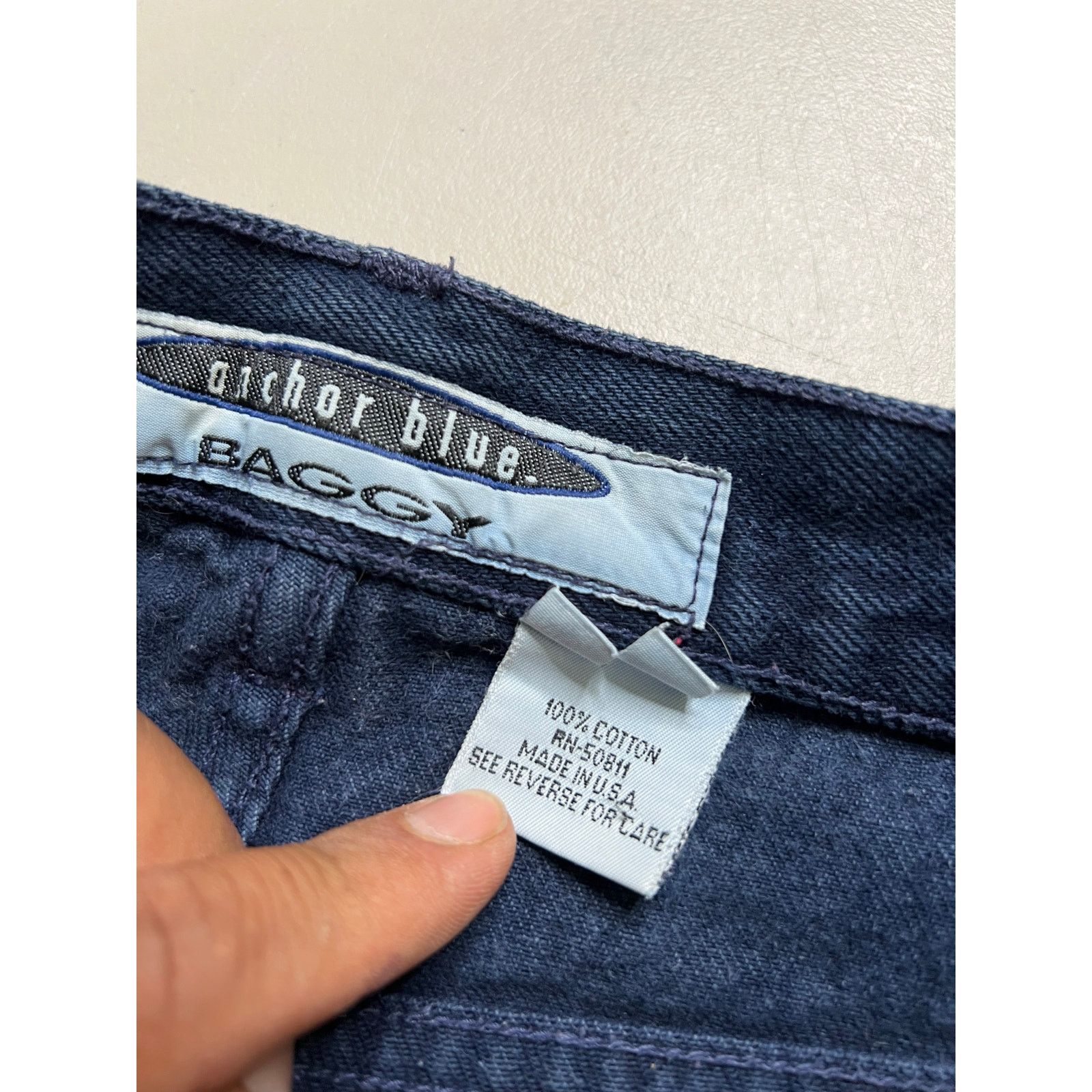 Anchor Blue Vintage 90s Anchor Blue Baggy Jeans37x31) Wide Leg USA Talon Size US 38 / EU 54 - 3 Thumbnail