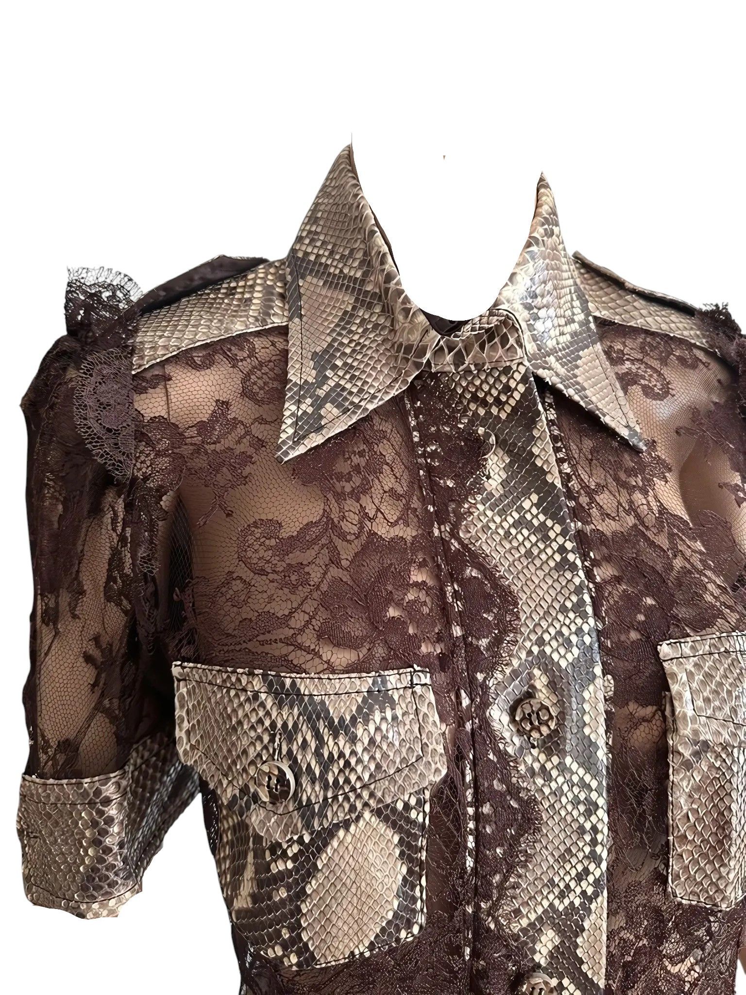 Dolce & Gabbana S/S 2005 RUNWAY PYTHON LEATHER DRESS Size M / US 6-8 / IT 42-44 - 5 Thumbnail