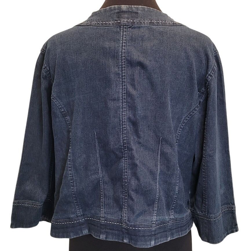Vintage Cato Swing Denim Jacket 18/20W Open Front Plus Size EUC Size XXL / US 16-18 / IT 52-54 - 2 Thumbnail