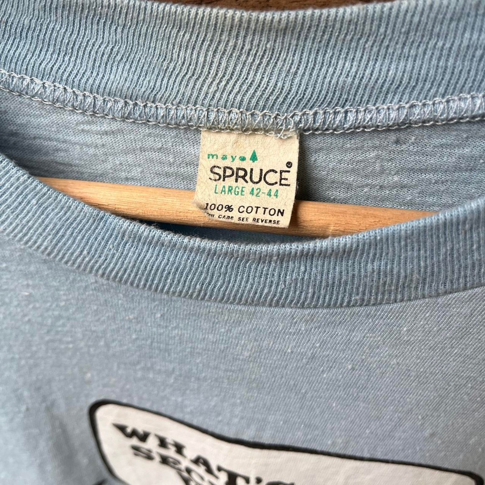 Vintage 60s 70s Vtg Blue Groucho Marx Mayo Spruce Single Stitch Tee Size US L / EU 52-54 / 3 - 5 Thumbnail