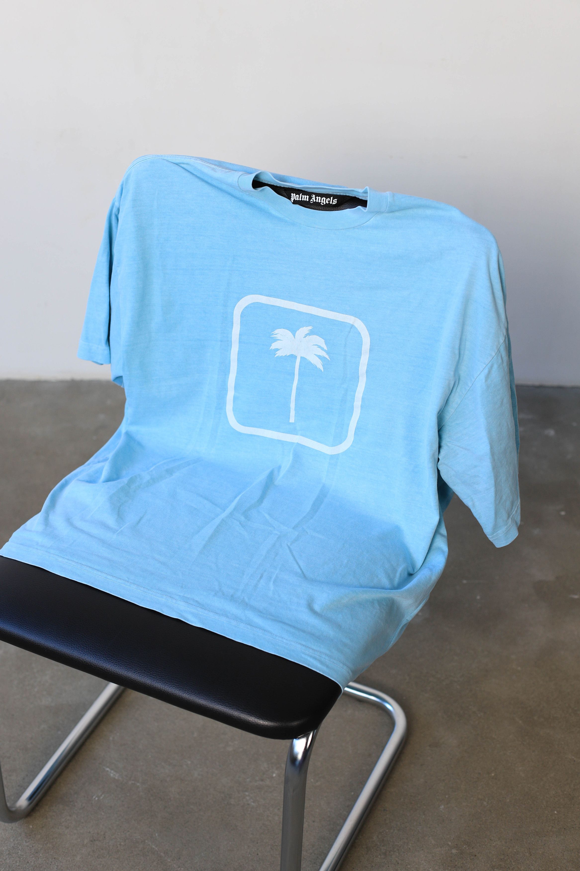 Palm Angels Palm Angels Palm Tree T-shirt Light Blue Size US M / EU 48-50 / 2 - 2 Thumbnail