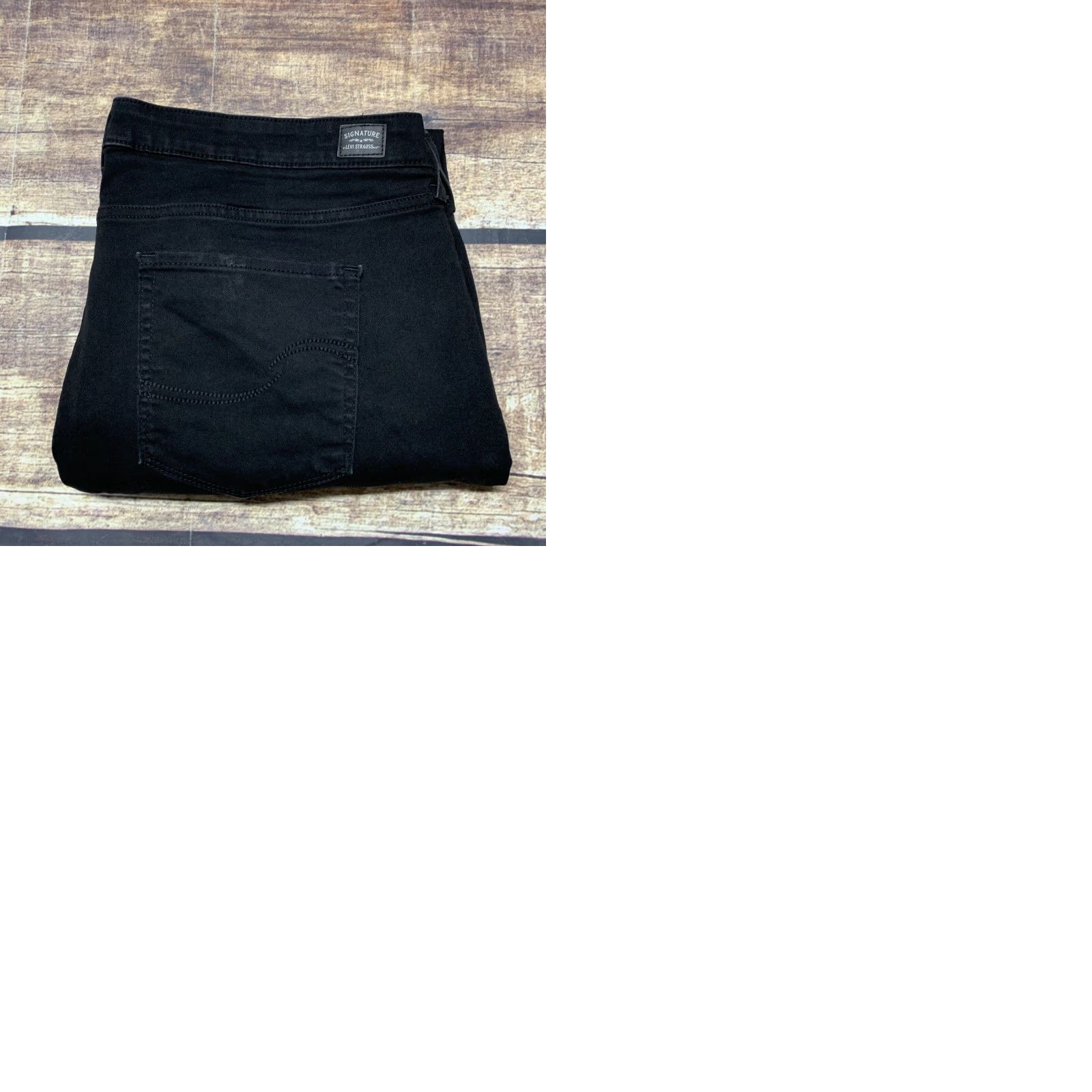 CO Signature Levi Strauss & Co Womens Jeans 22 Black Mid Rise Skinny Straight Size 40" / US 18 - 9 Thumbnail