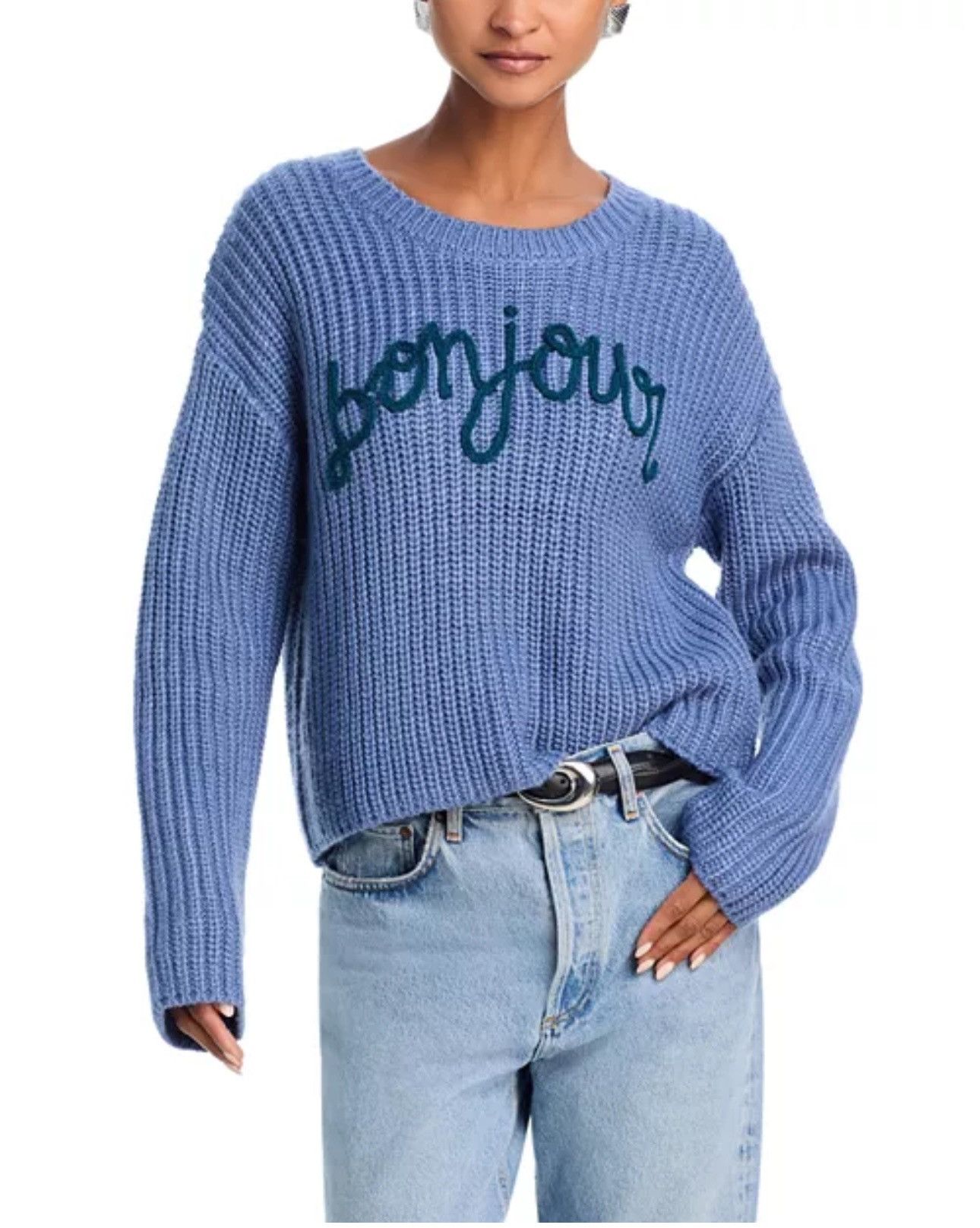 Cinq a Sept Cinq à Sept Bonjour Blue Knit Sweater Size S / US 4 / IT 40 - 4 Thumbnail