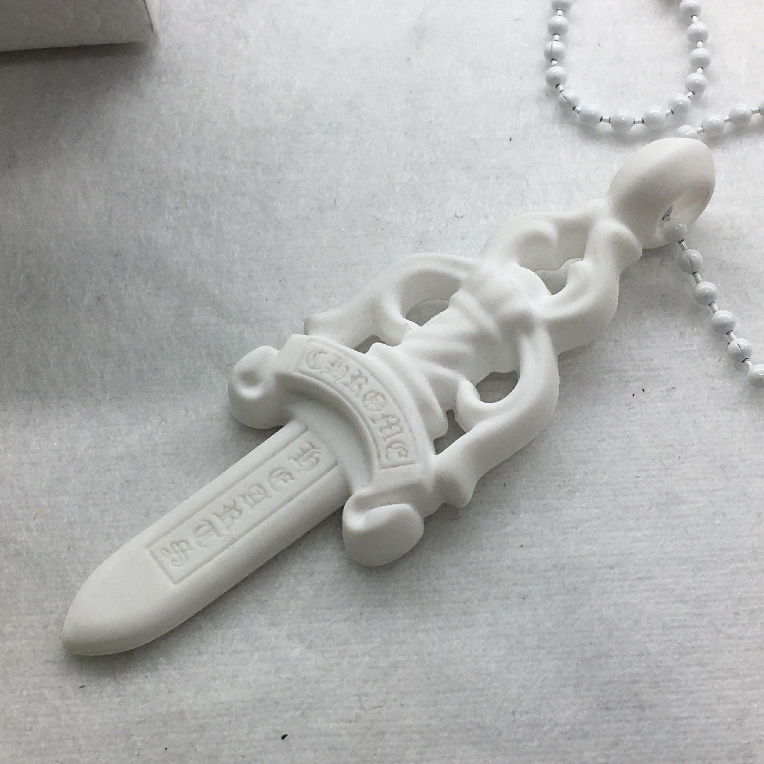 ◆入手困難◆CHROME HEARTS◆Silichrome Dagger Pendant White Chrome Hearts CHROME HEARTS Silicon Dagger WHITE | Grailed