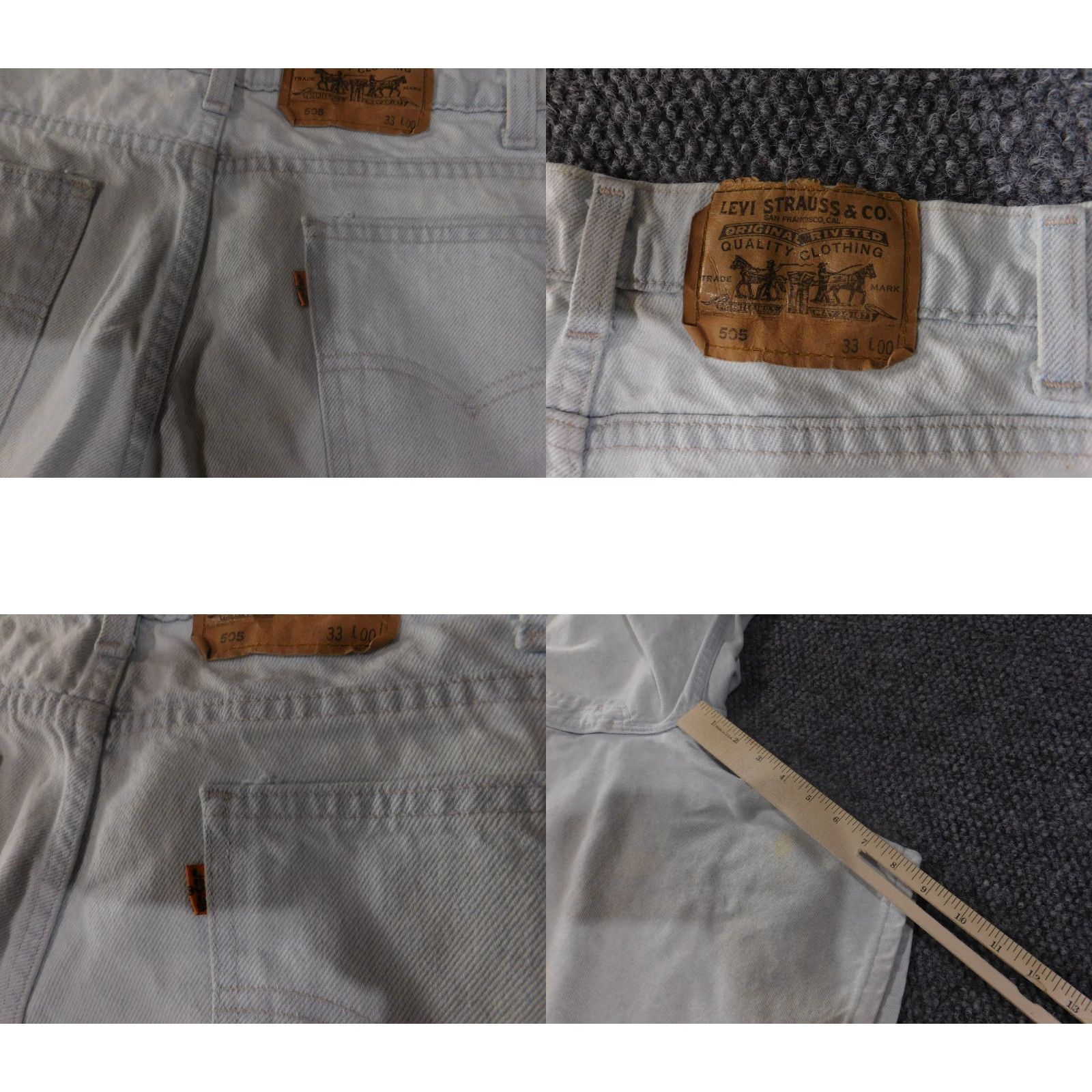 Levi's VINTAGE Levi's 505 Shorts Mens 33 Beige Denim Chino 5-Pocket 10 In Inseam Beige Regular Men Vintage Set Orange Tab Casual Summer Spring Fall Size US 33 - 9 Thumbnail