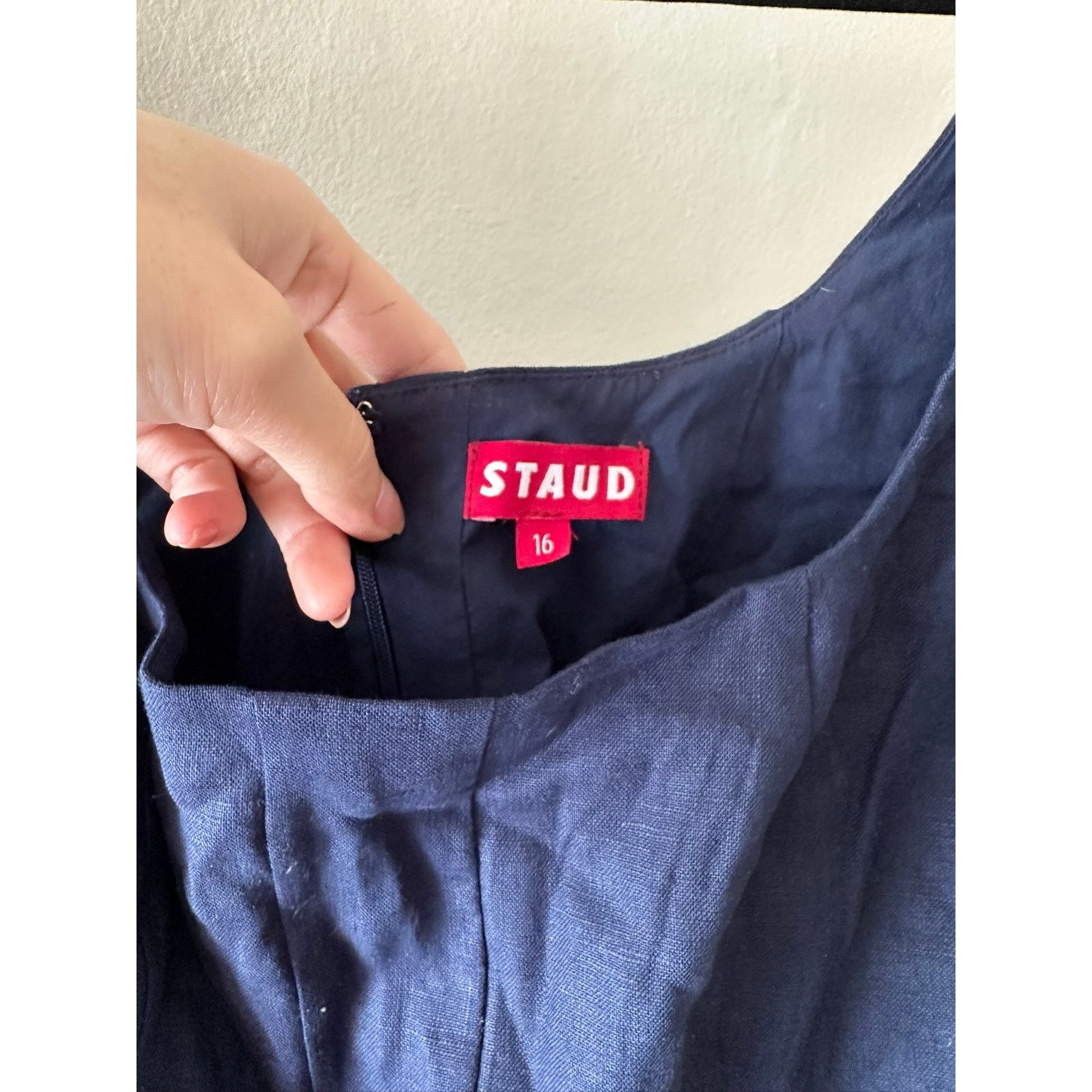 Staud STAUD Wells Linen Tank Navy 16 Size XXL / US 16-18 / IT 52-54 - 3 Thumbnail