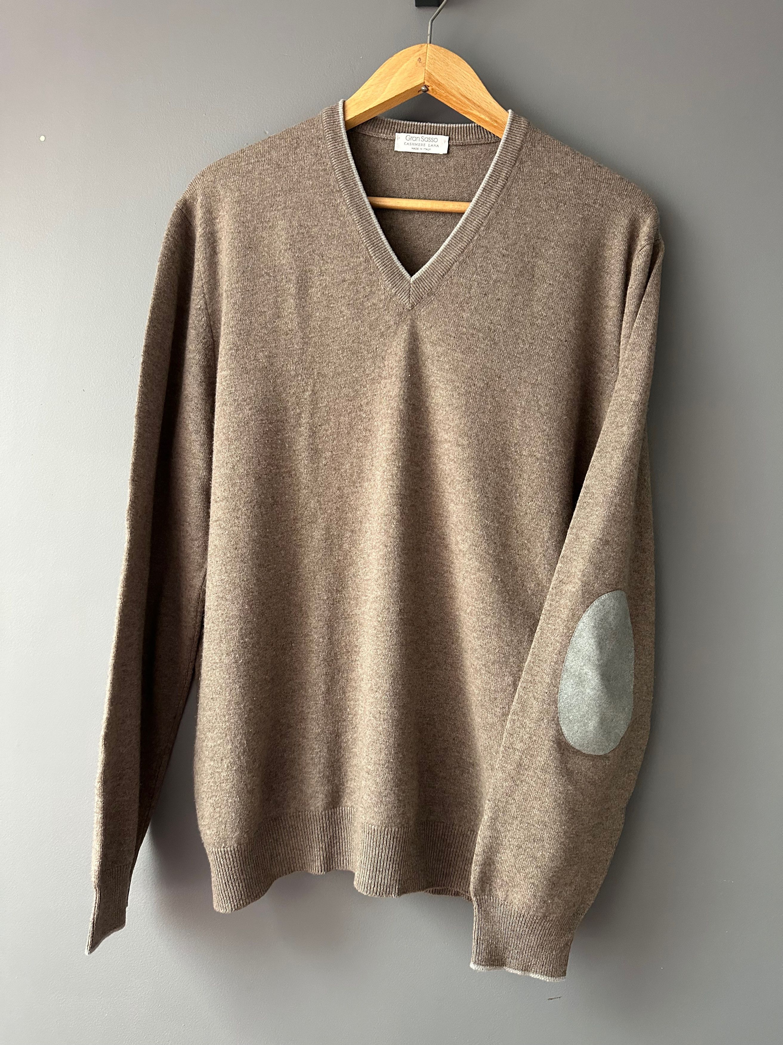Gran Sasso Gran Sasso Wool Cashmere jumper sweater v neck Size US XL / EU 56 / 4 - 5 Thumbnail