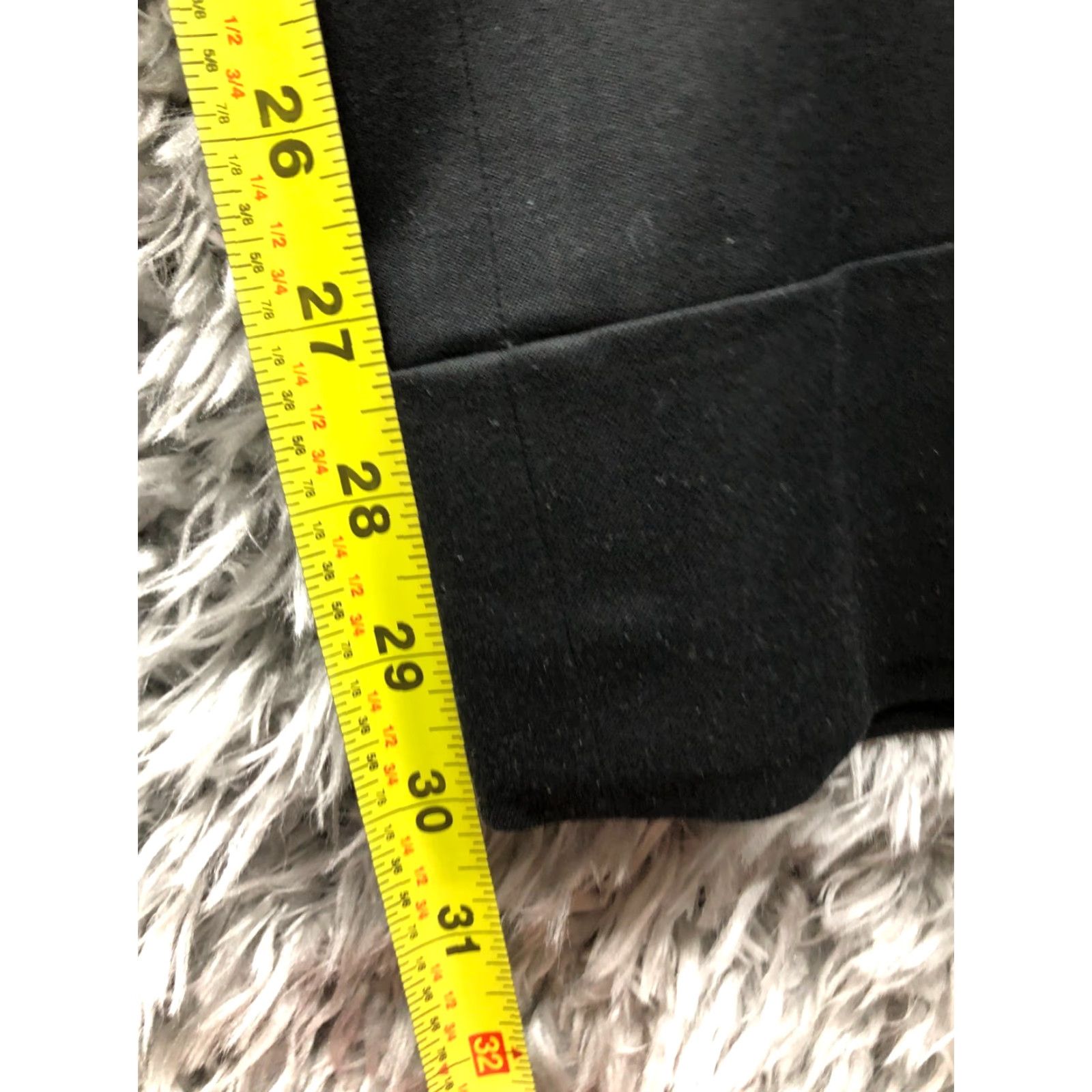 H&M Loft Black Slack Trouser Pants Womens Size 6 Mid Rise Knit Polyester Straight Front Casual Formal Size 28" / US 6 / IT 42 - 3 Thumbnail
