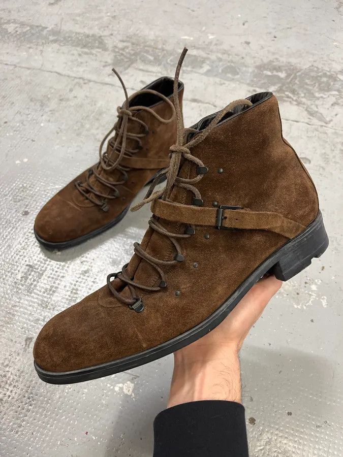 Gucci 2000s Gucci Hiking Brown Suede Leather Boots Size US 11.5 / EU 44-45 - 1 Thumbnail