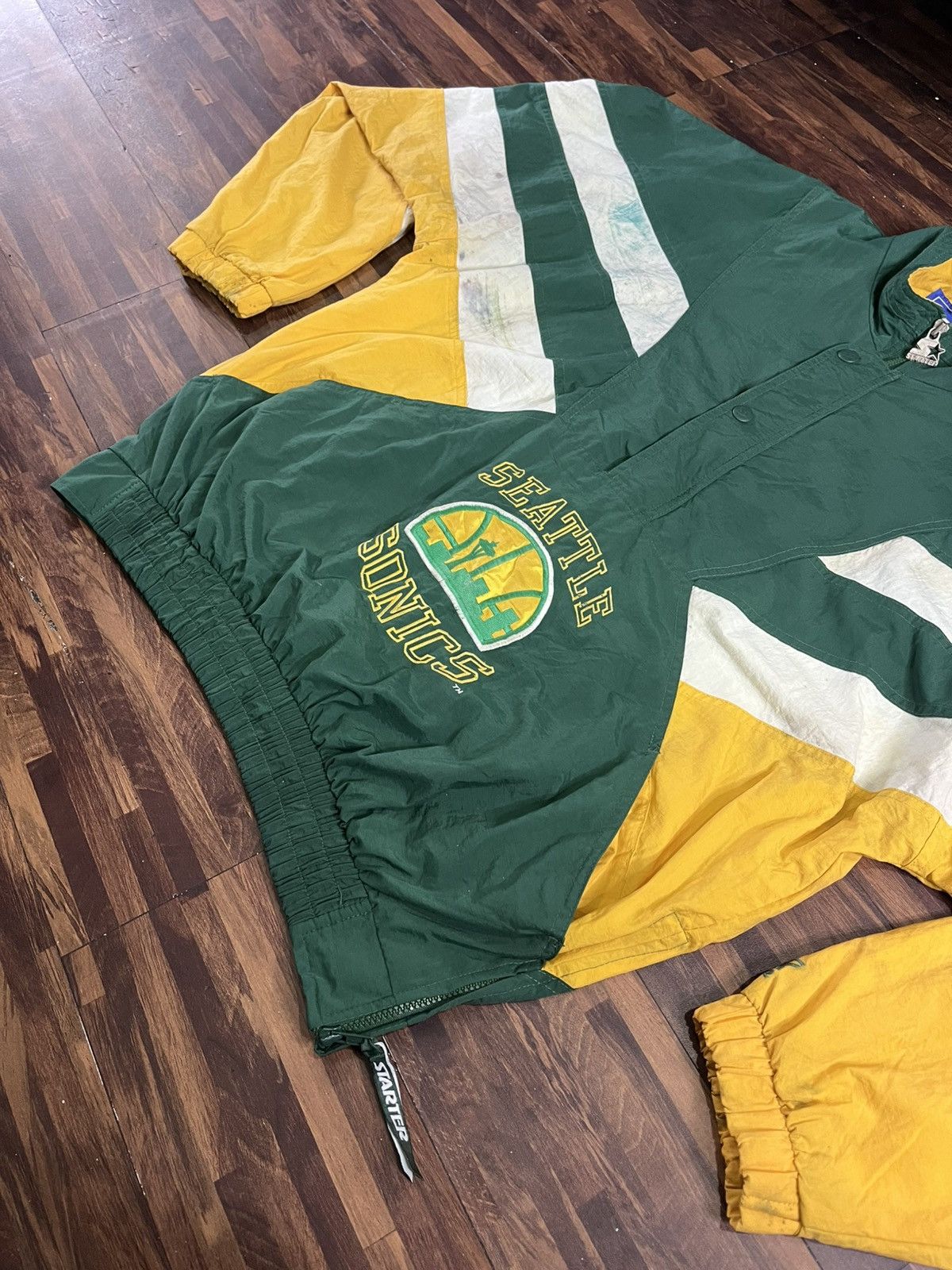 Starter Vintage 90's Starter Seattle Sonics Supersonics Jacket NBA Size US XL / EU 56 / 4 - 2 Thumbnail