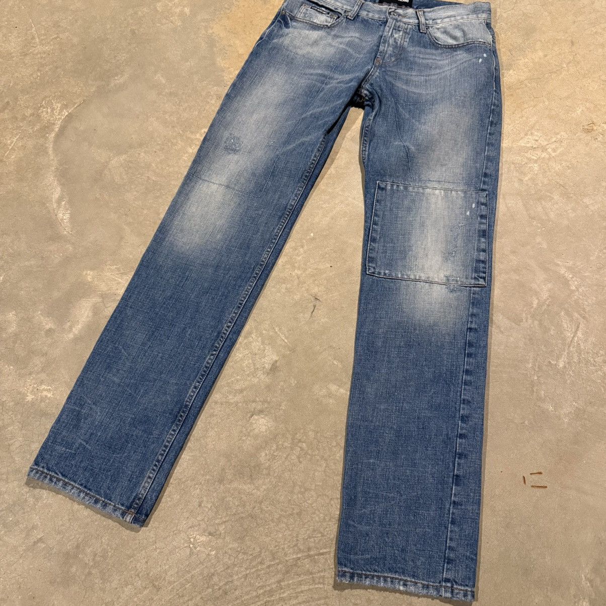 Moschino Love Moschino Patchwork Distressed Faded Jeans Grunge ERD Size US 31 - 3 Thumbnail