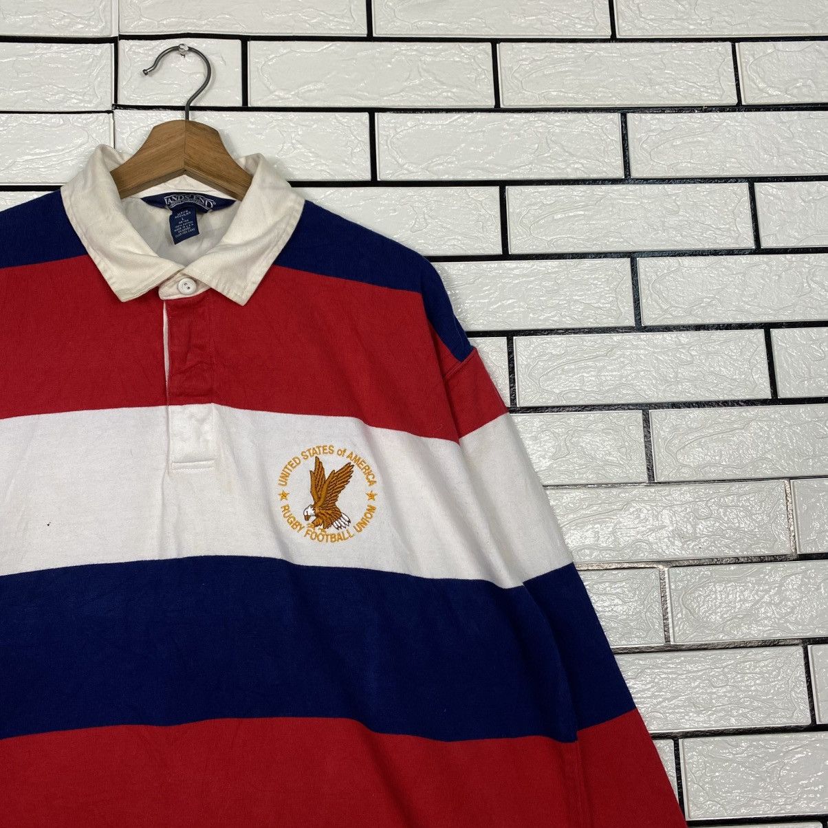 Japanese Brand 📌Vintage Polo Rugby Collar Striped Design Lands' End Size US L / EU 52-54 / 3 - 7 Thumbnail