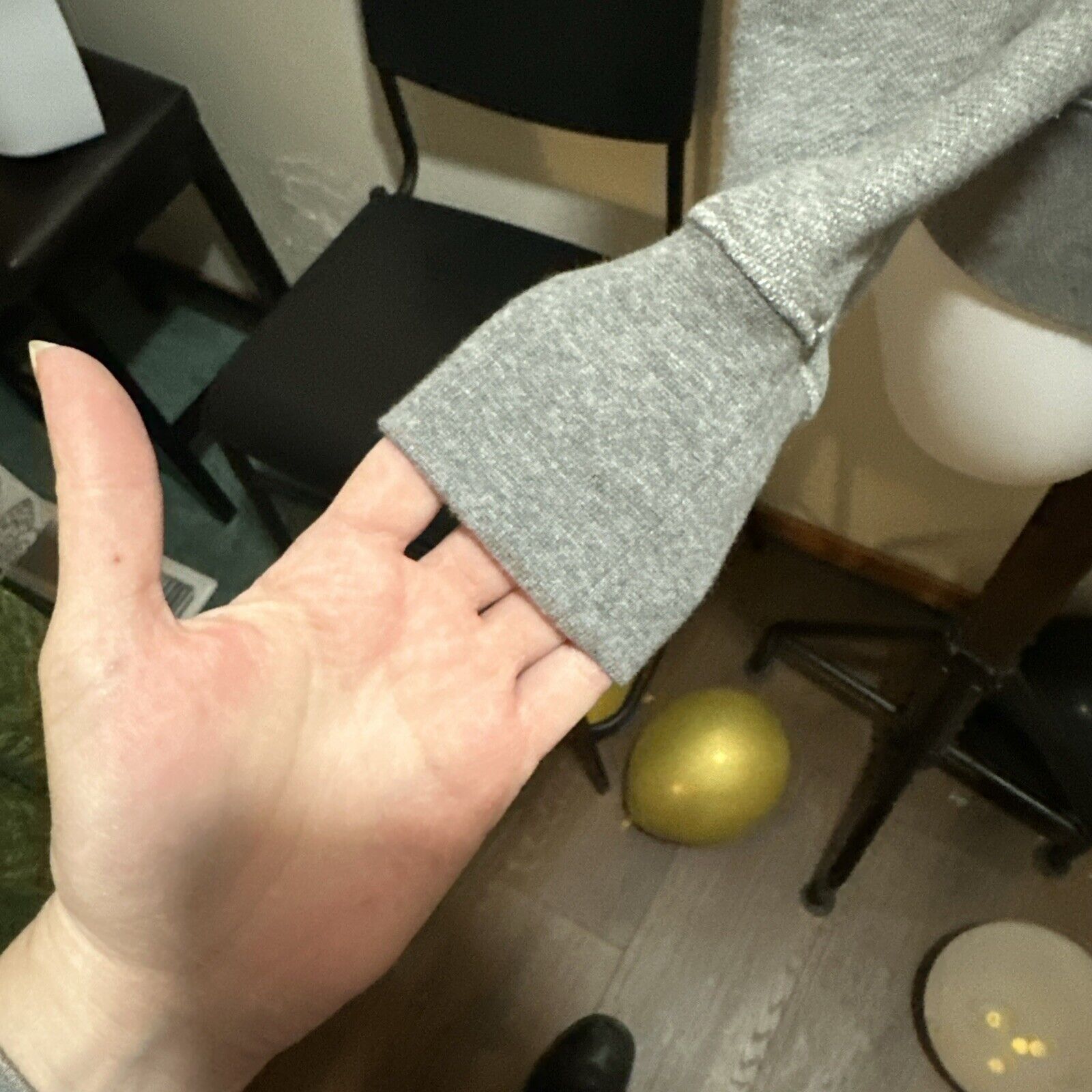 Nike Nike Gray Sweatshirt with Lamb Leather Shoulder Panels - S Size S / US 4 / IT 40 - 3 Thumbnail