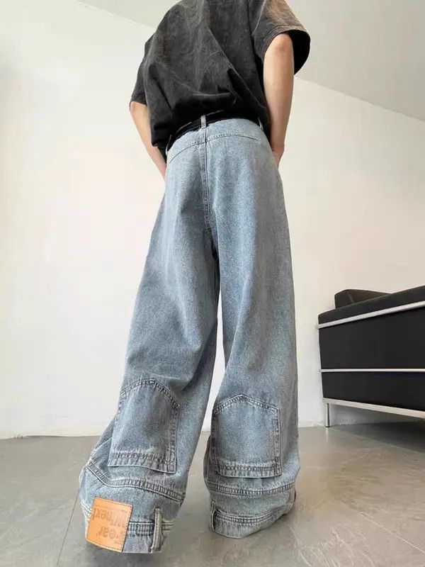 VIBE Light Blue High Street Vintage Loose Jeans Size US 31 - 4 Thumbnail