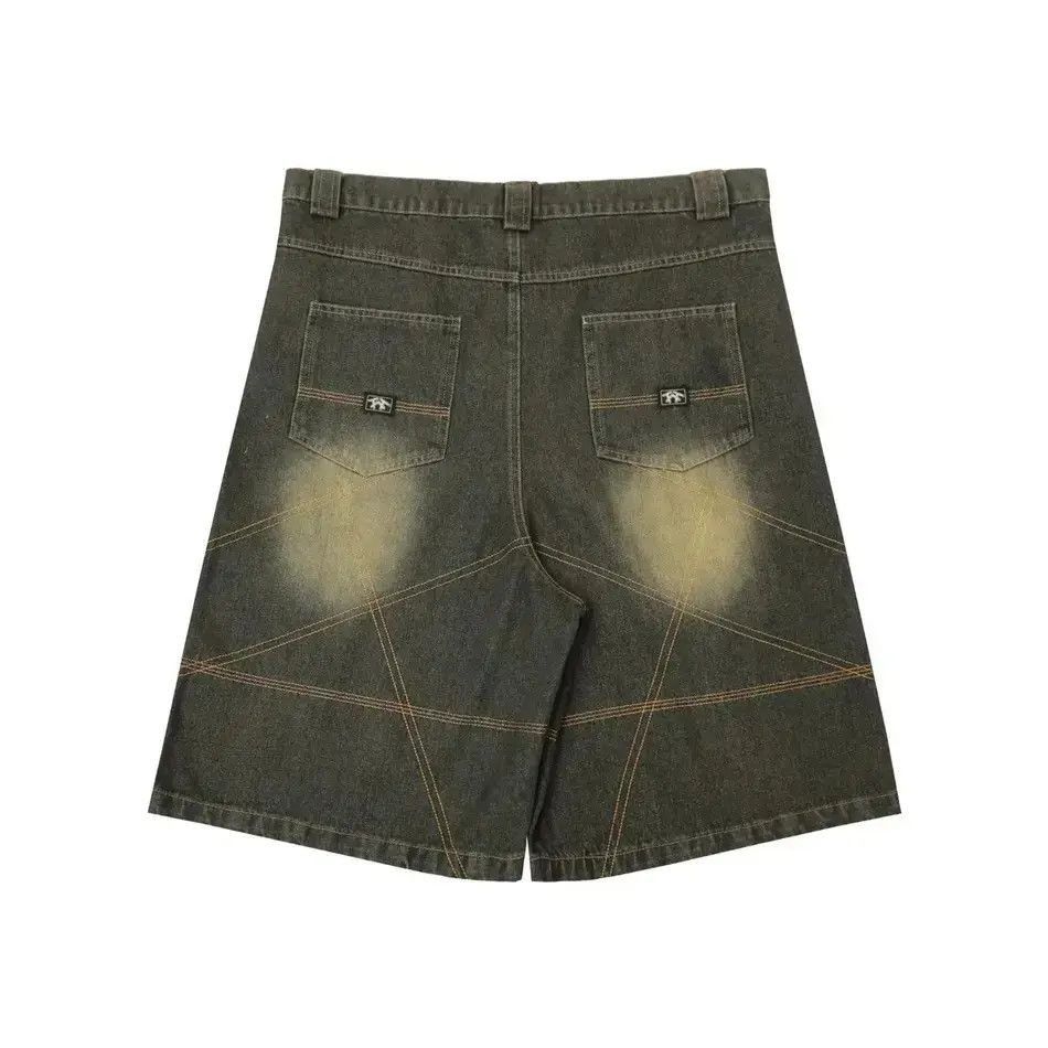 Japanese Brand Distressed Double Stitching Jorts Vintage Style Baggy Cholo Size US 32 / EU 48 - 4 Thumbnail