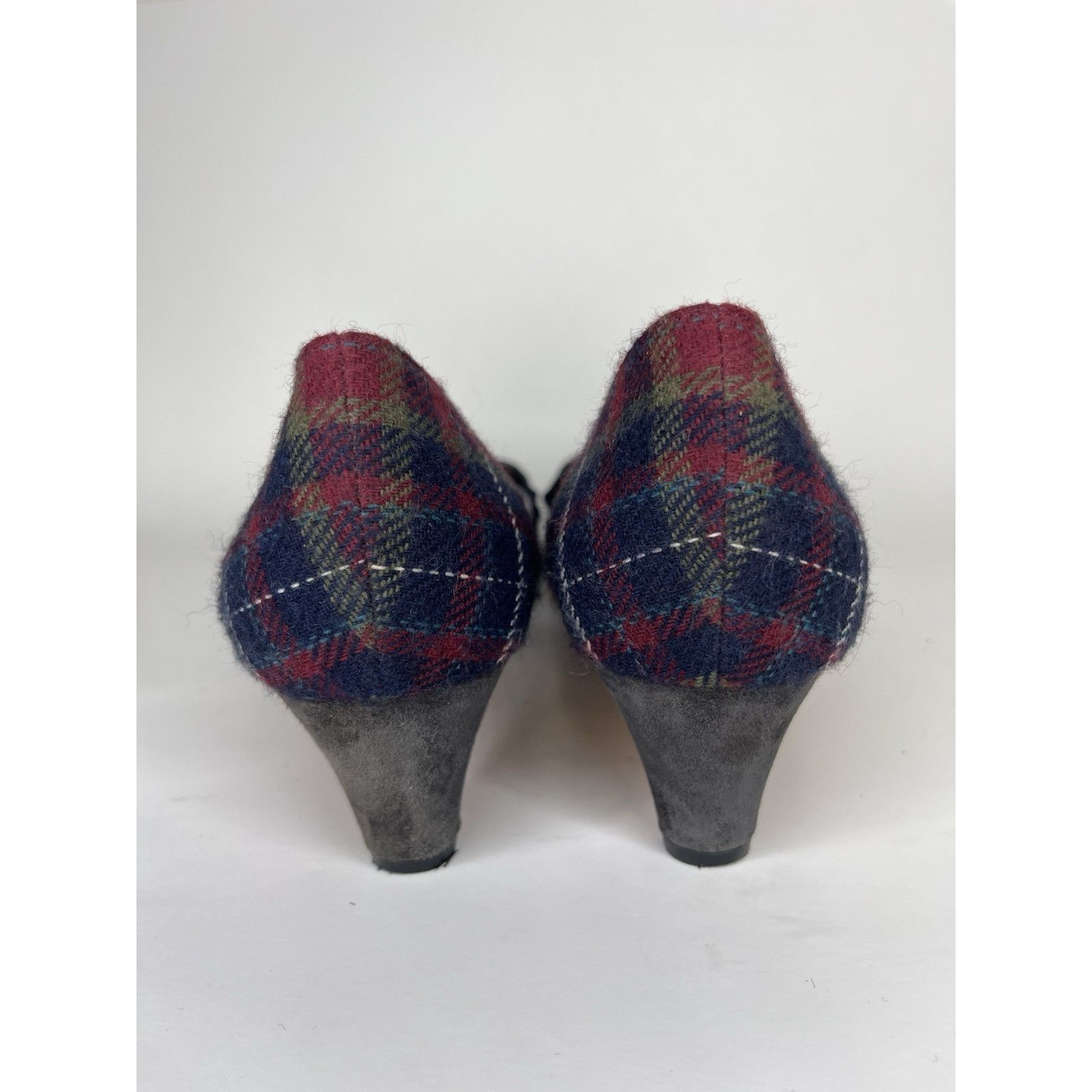Johnston & Murphy Johnston & Murphy Red Plaid Blue Bow Round Toe Pumps Heels W Size US 10 / IT 40 - 8 Thumbnail