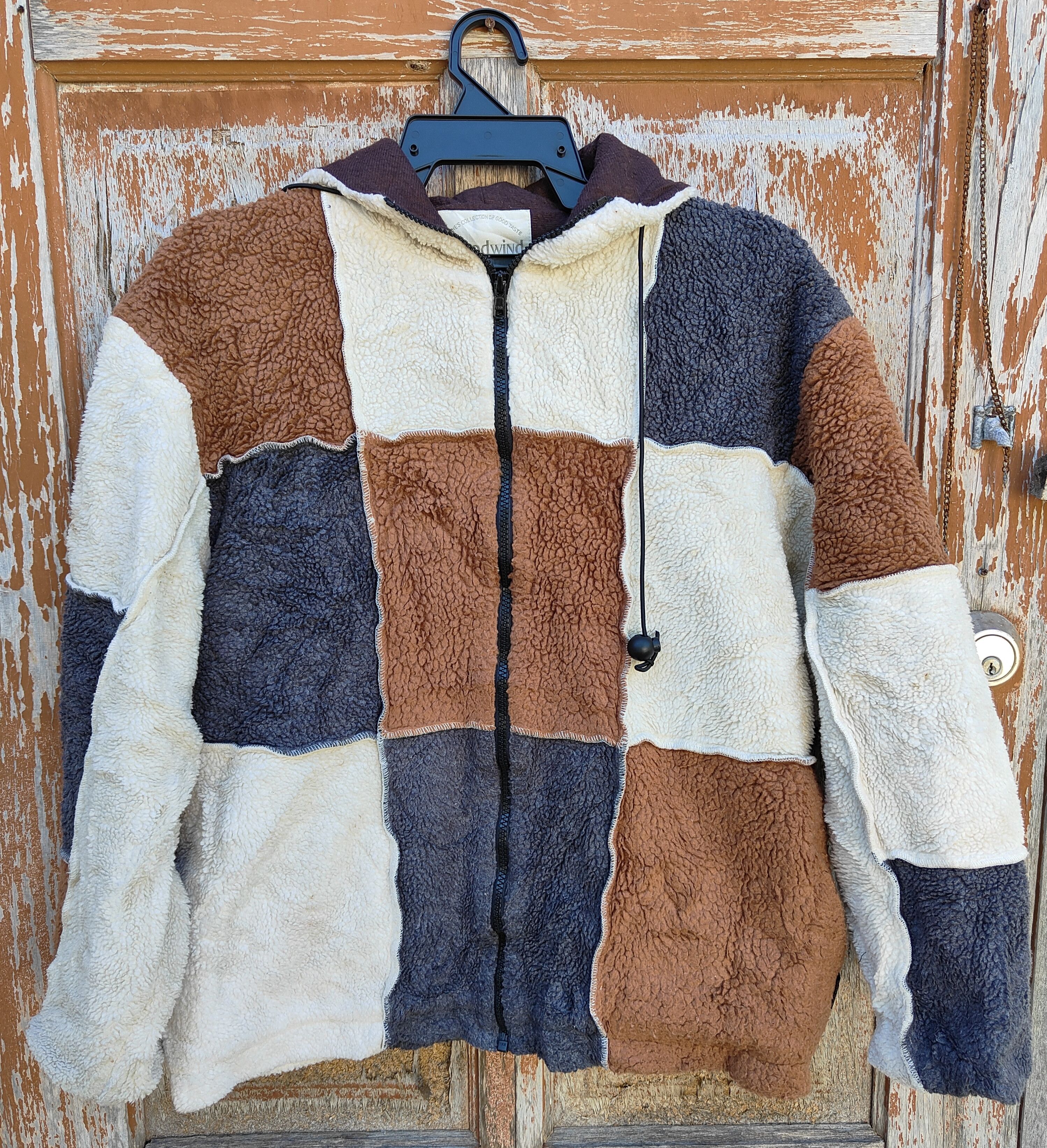 Fleece Patchwork Kapuzenjacke Corduroy Patchwork Hoodie Herren