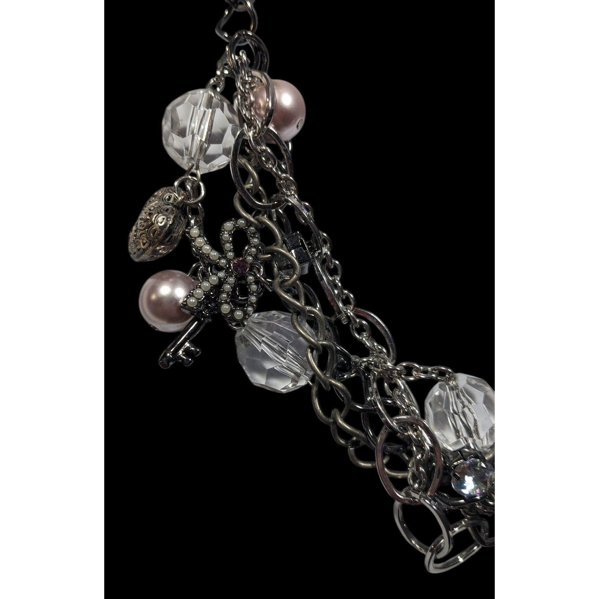 Other Coquette Glam Torsade Charm Silver Tone Necklace Size ONE SIZE - 3 Thumbnail