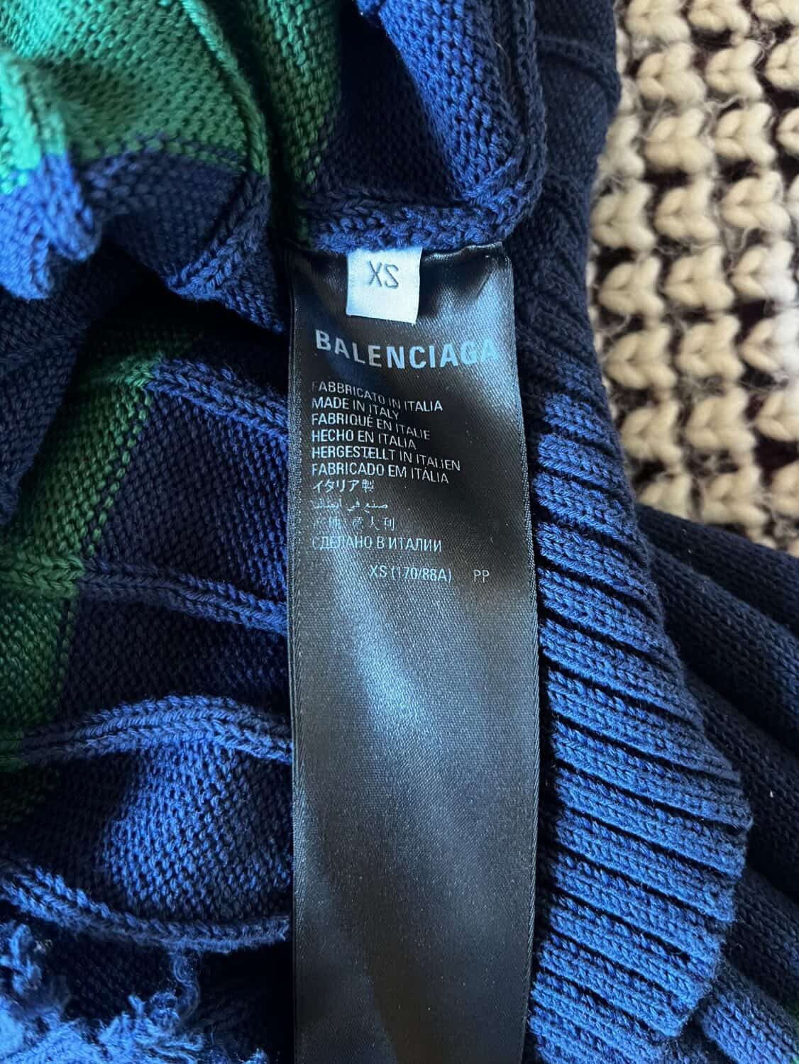 Balenciaga Balenciaga 3B Logo Destroyed Multiknit Sweater Size US XS / EU 42 / 0 - 10 Thumbnail