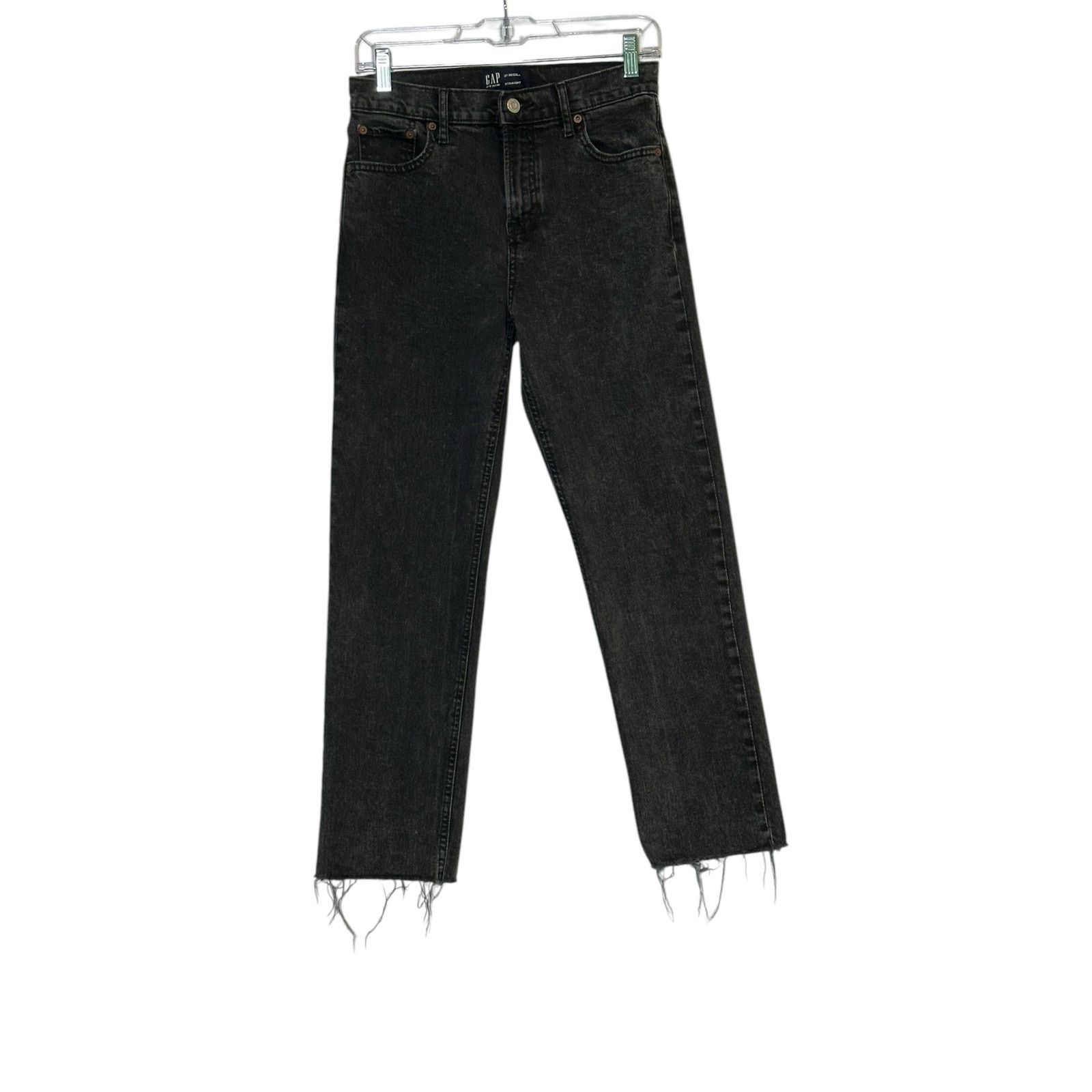 Gap Gap black regular fit straight high rise ankle jeans size 27 Size 28" / US 6 / IT 42 - 5 Thumbnail