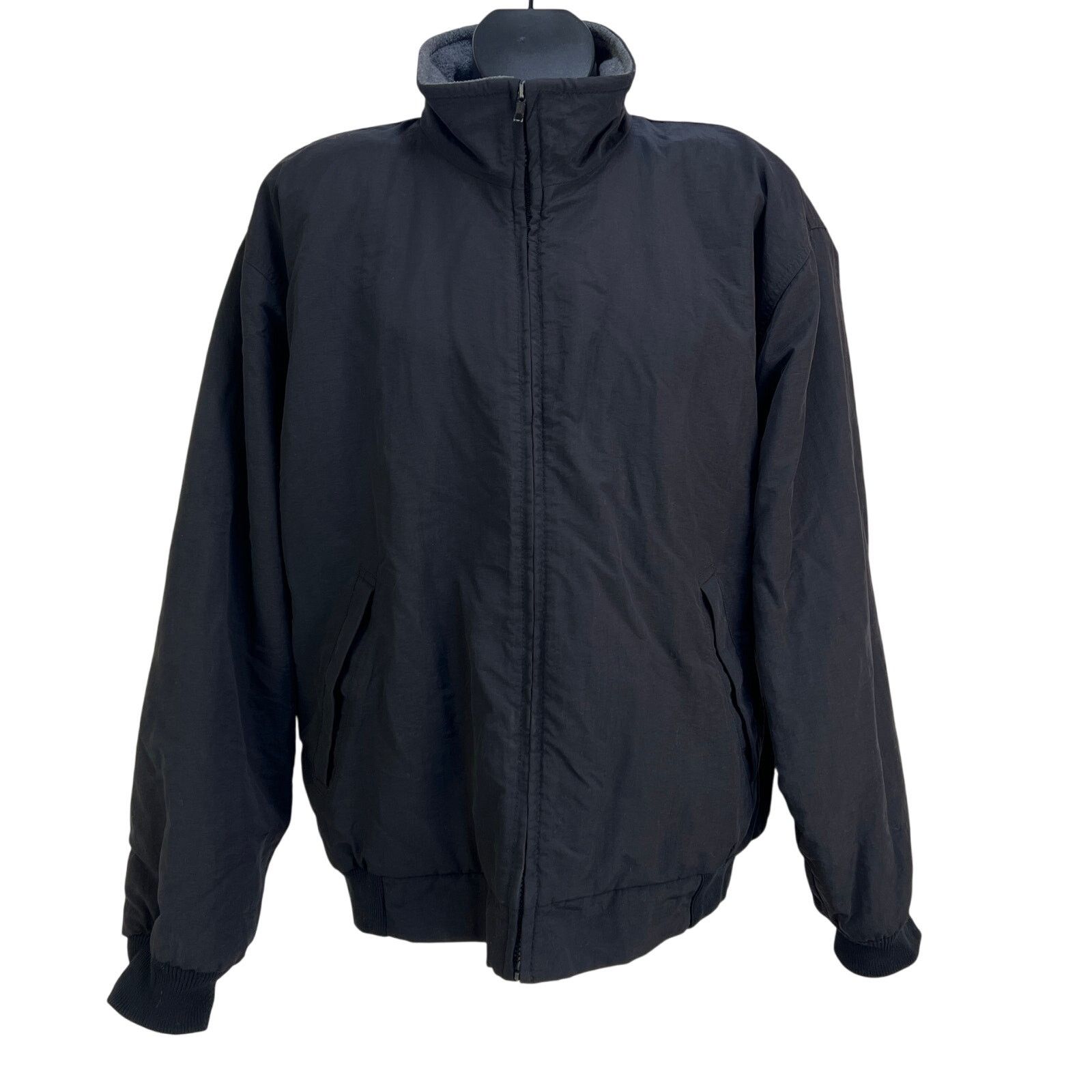 J.Crew Vintage J. Crew Windbreaker Jacket Navy Blue Fleece Lined Size US XL / EU 56 / 4 - 1 Thumbnail