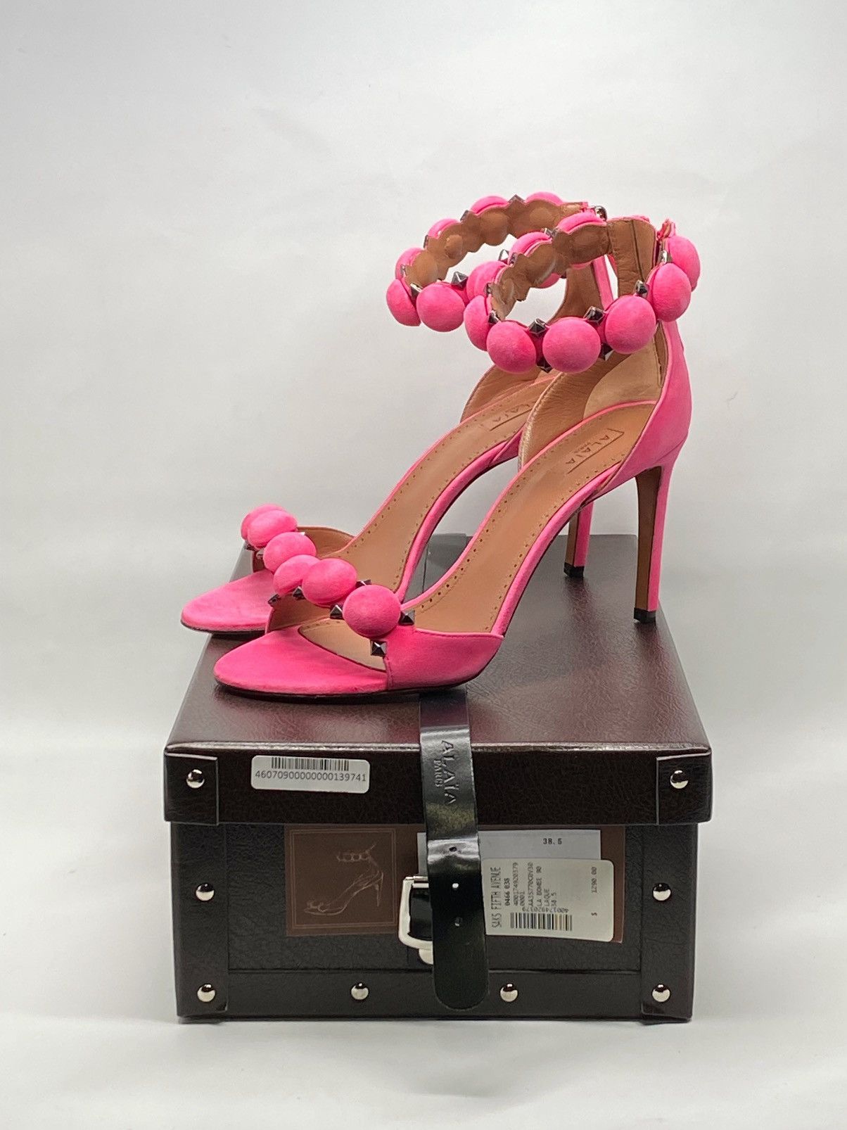 Alaia Alaia Bombe 90 Studded Suede Leather Sandals size 38.5 Size US 8.5 / IT 38.5 - 14 Thumbnail