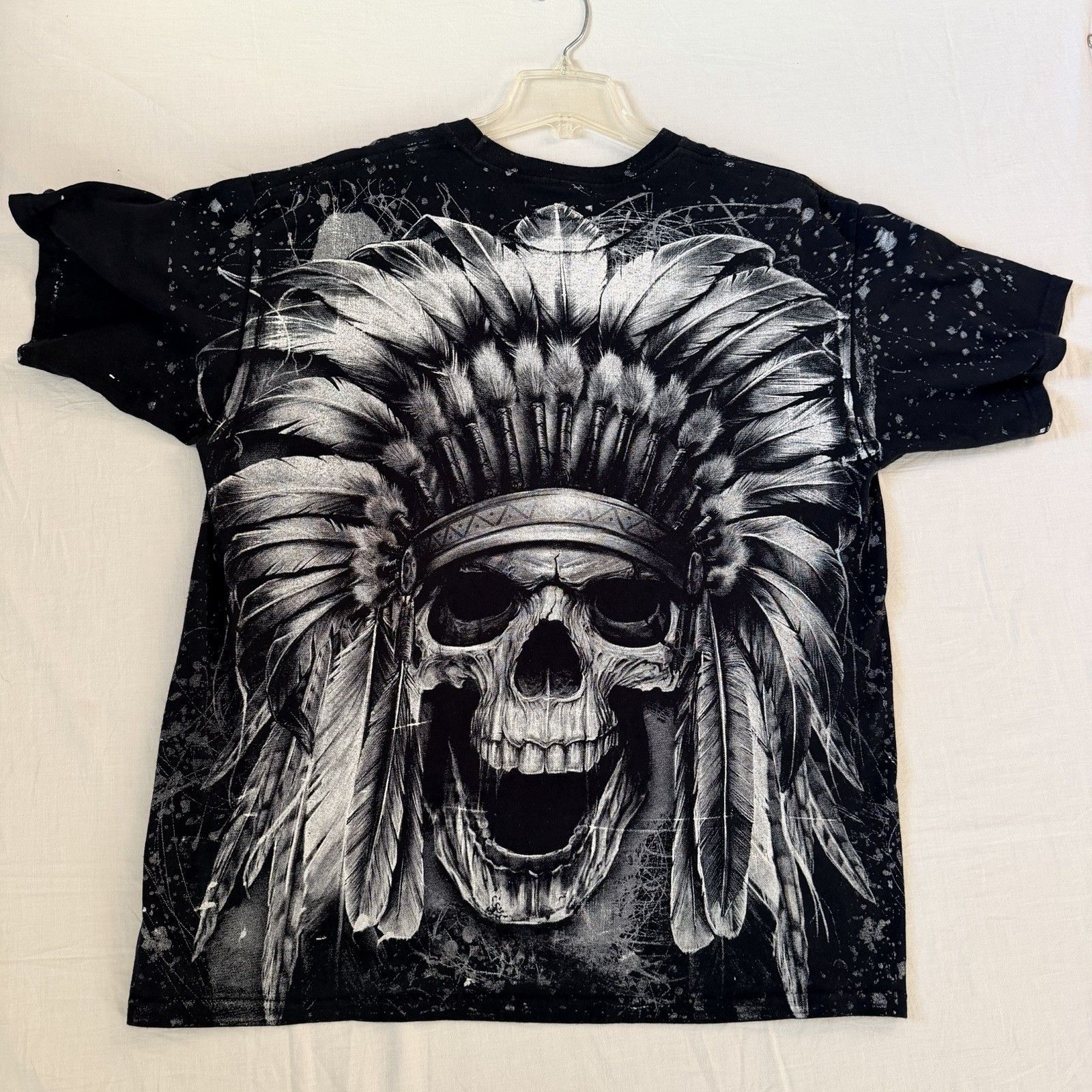 Other Puerto Vallarta Mexico AOP Skull Feather Headdress Tee Goth Size US L / EU 52-54 / 3 - 3 Thumbnail