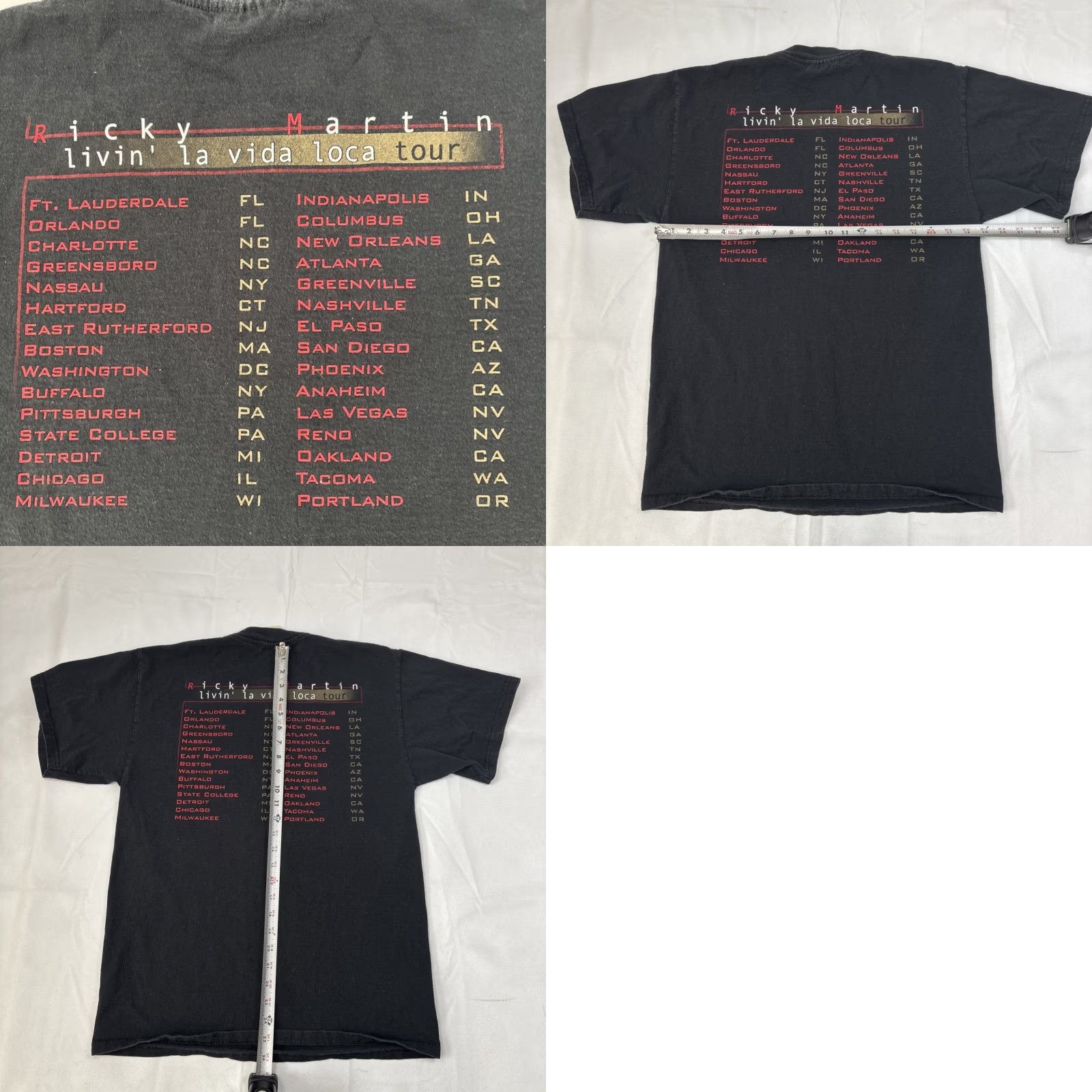 Vintage VINTAGE Winterland Ricky Martin Shirt Mens M Black 1999 Livin La Vida Loca Tour Concert 90s Mens White T-Shirt Size US M / EU 48-50 / 2 - 8 Thumbnail