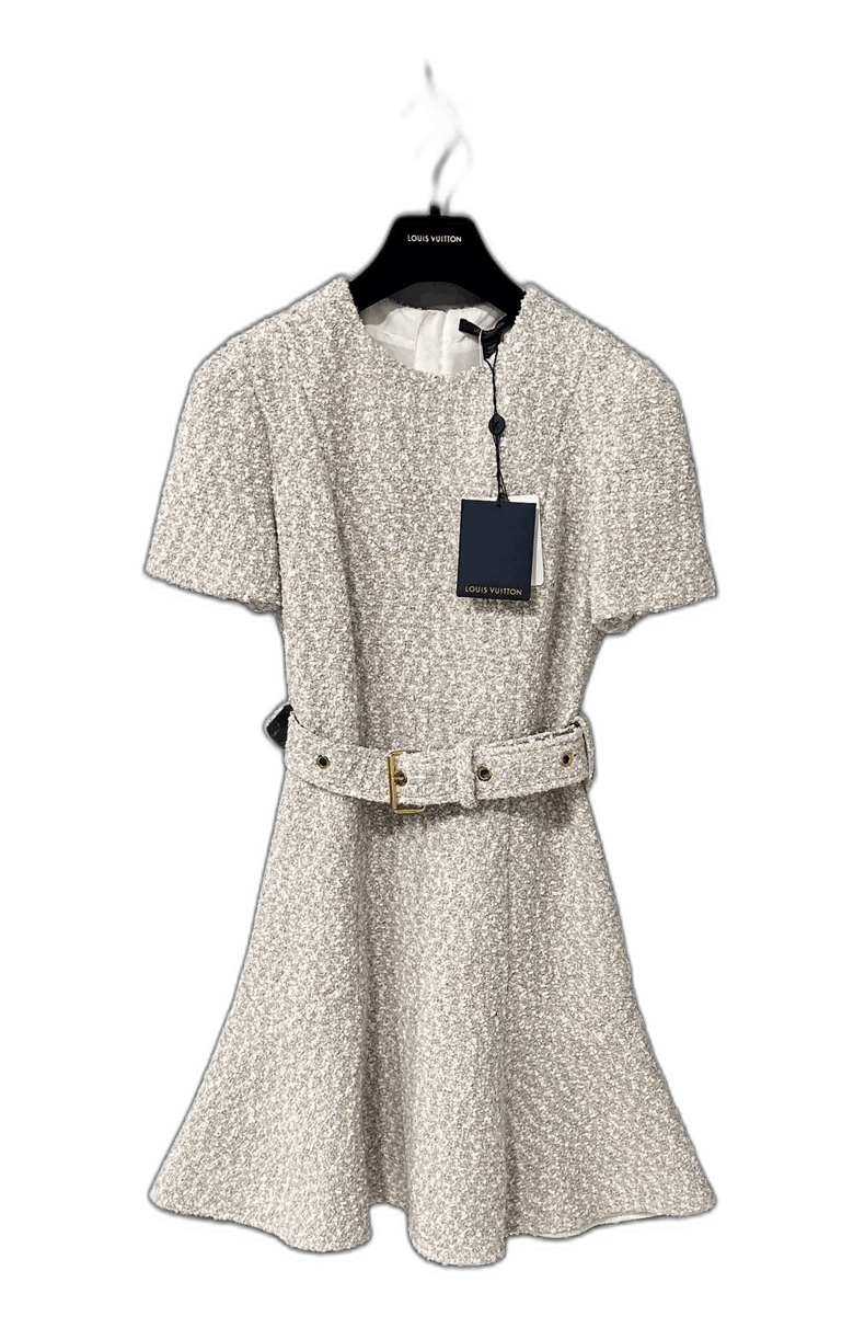 Louis Vuitton New Louis Vuitton Tweed Belted Dress Size S / US 4 / IT 40 - 1 Thumbnail