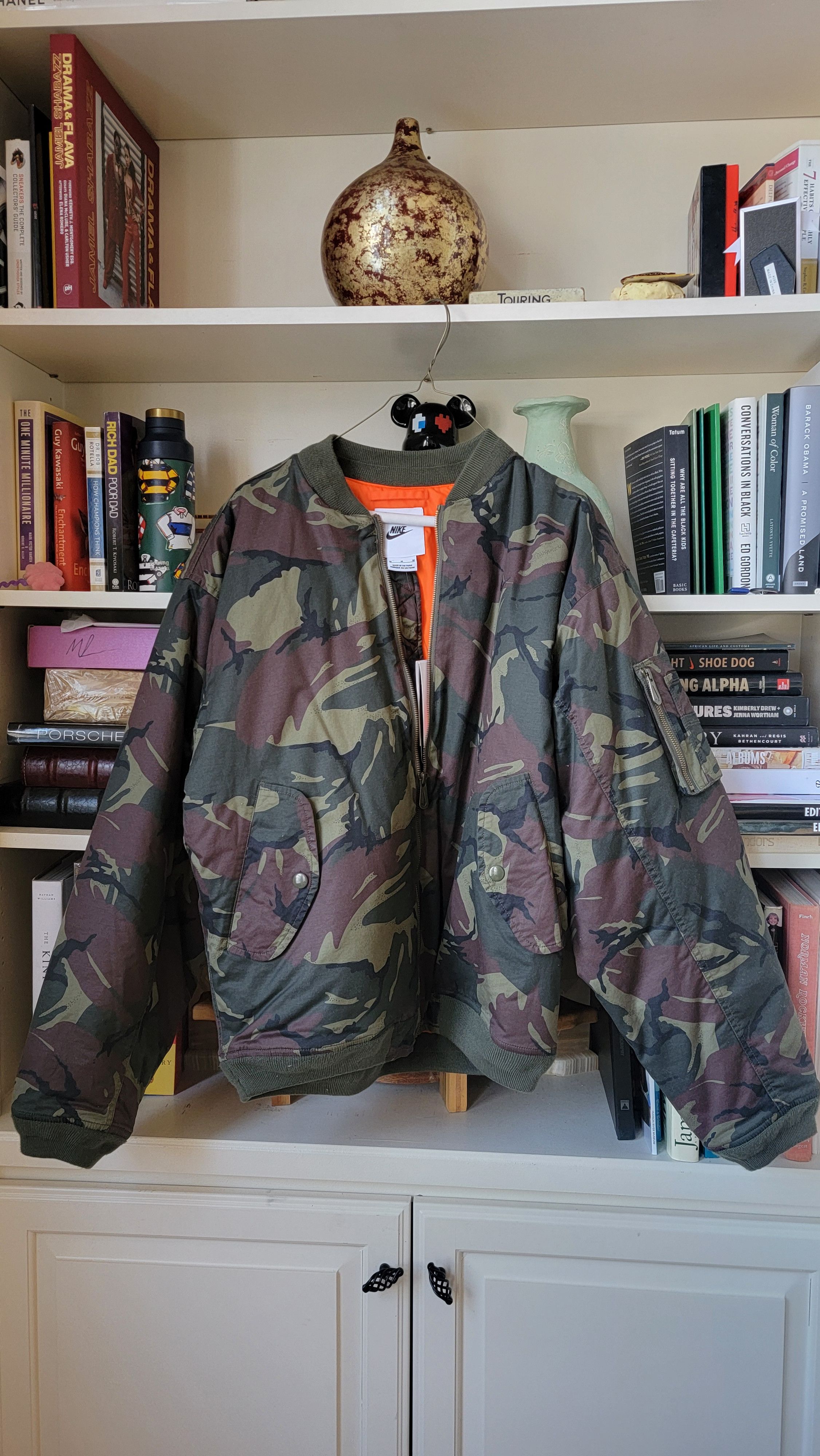 Nike Woven MA1 Flight Jacket Camo Insulated Green Men's